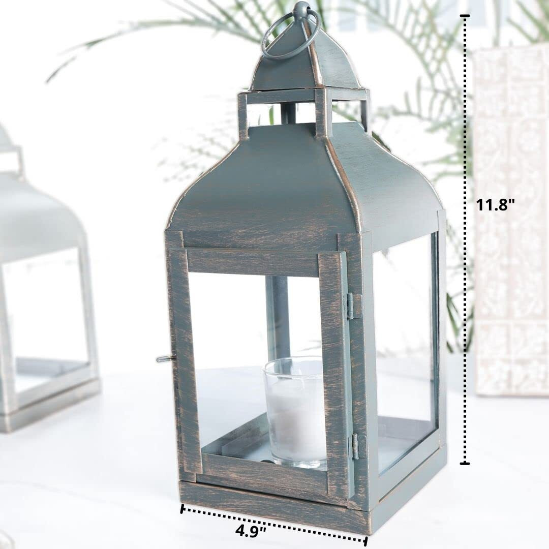 Behoma Vintage Style Lantern for Home Decoration |Candle and Tealight Holder for Table-top & Wall-Hanging | Indoor & Outdoor Events | Chocolate Brown Colour Large (Candle/Lights NOT Included)