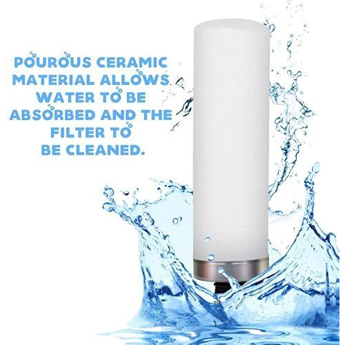 Konvio Neer Stainless Steel Gravity Water Purifiers Ceramic Candle Cartridge for Steel Water Filter Size-7 Inch (Pack of 4)