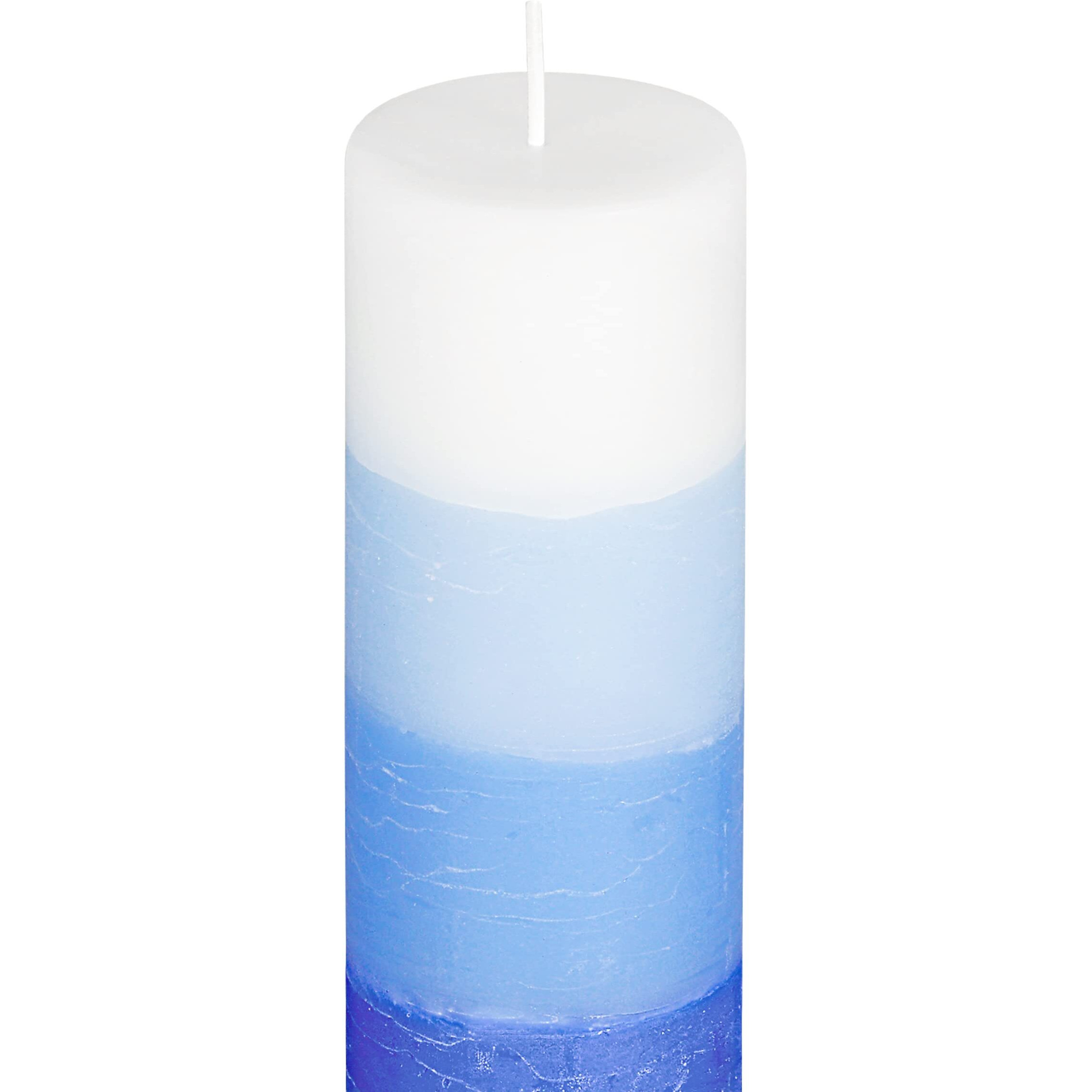 PROSPERRO LUMO Wax By Parkash Candle Set Of 3 Fragrance Pillar Candles Shade Finish (Blue - Ocean Blue) 5 x 15 cm