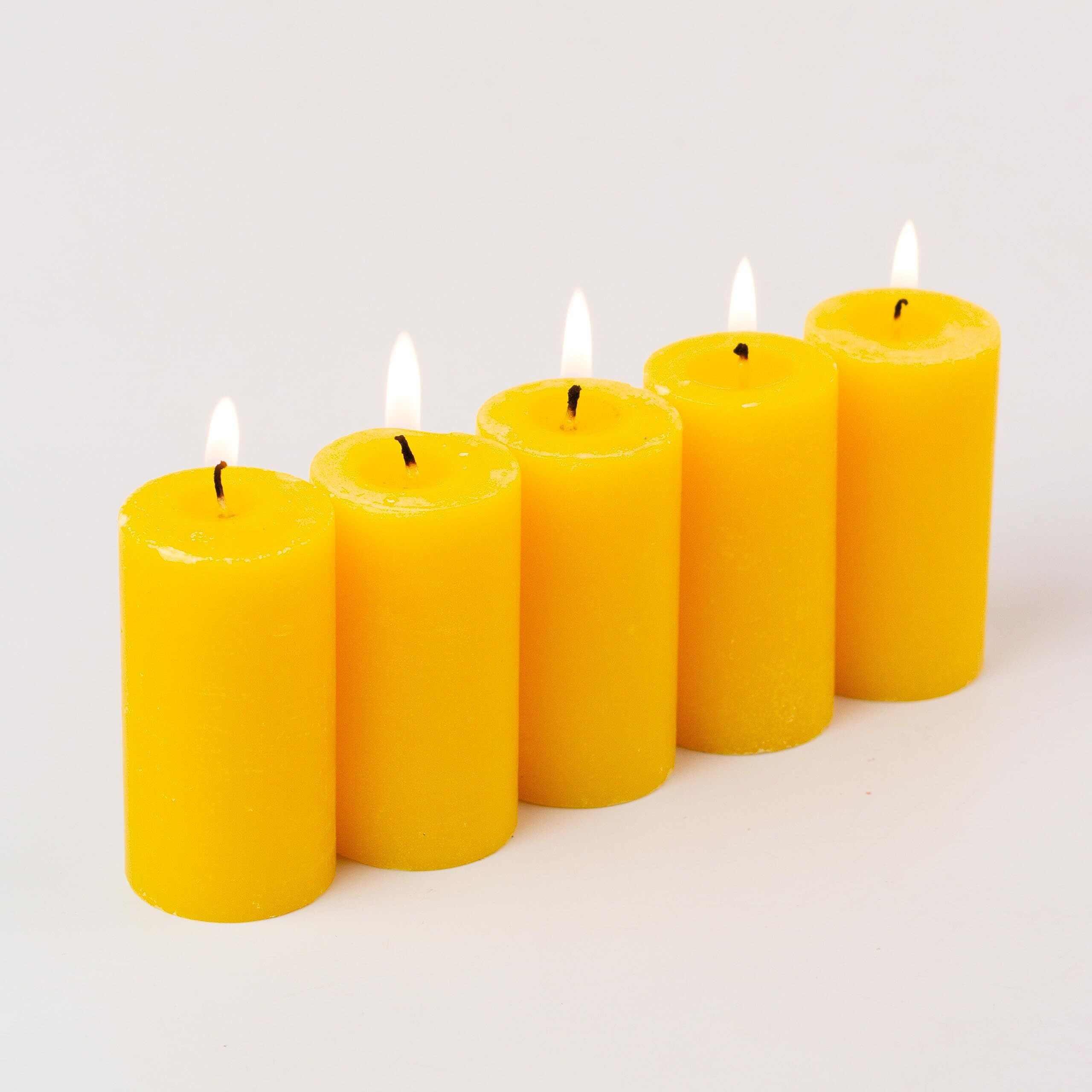 AuraDecor Set of 5 Fragrance Pillar Candle || Long Burning || Aroma Candle || Gift Set || Candle Pillar Set (Jasmine)