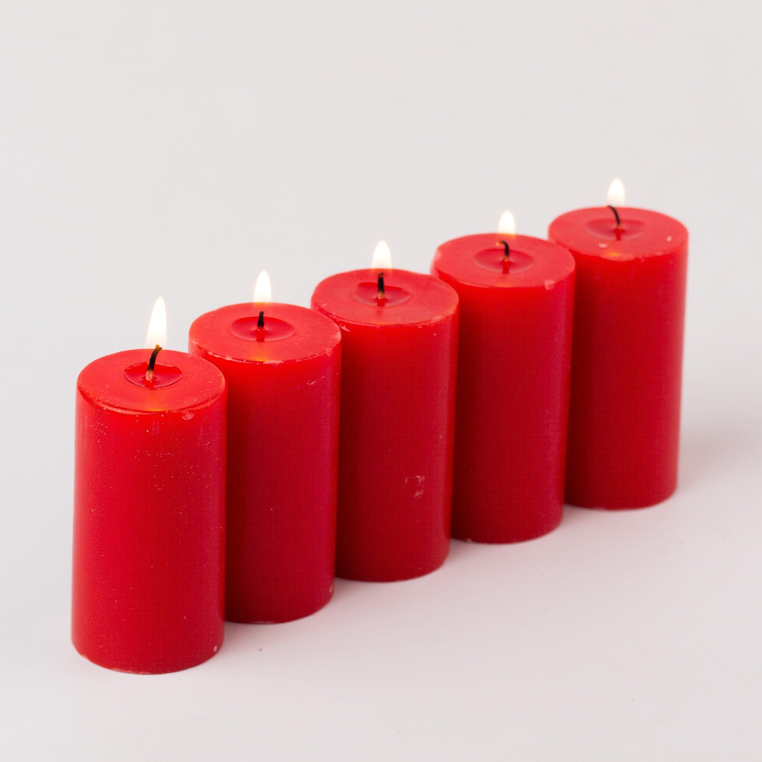 AuraDecor Set of 5 Fragrance Pillar Candle || Long Burning || Aroma Candle || Gift Set || Candle Pillar Set (Strawberry)
