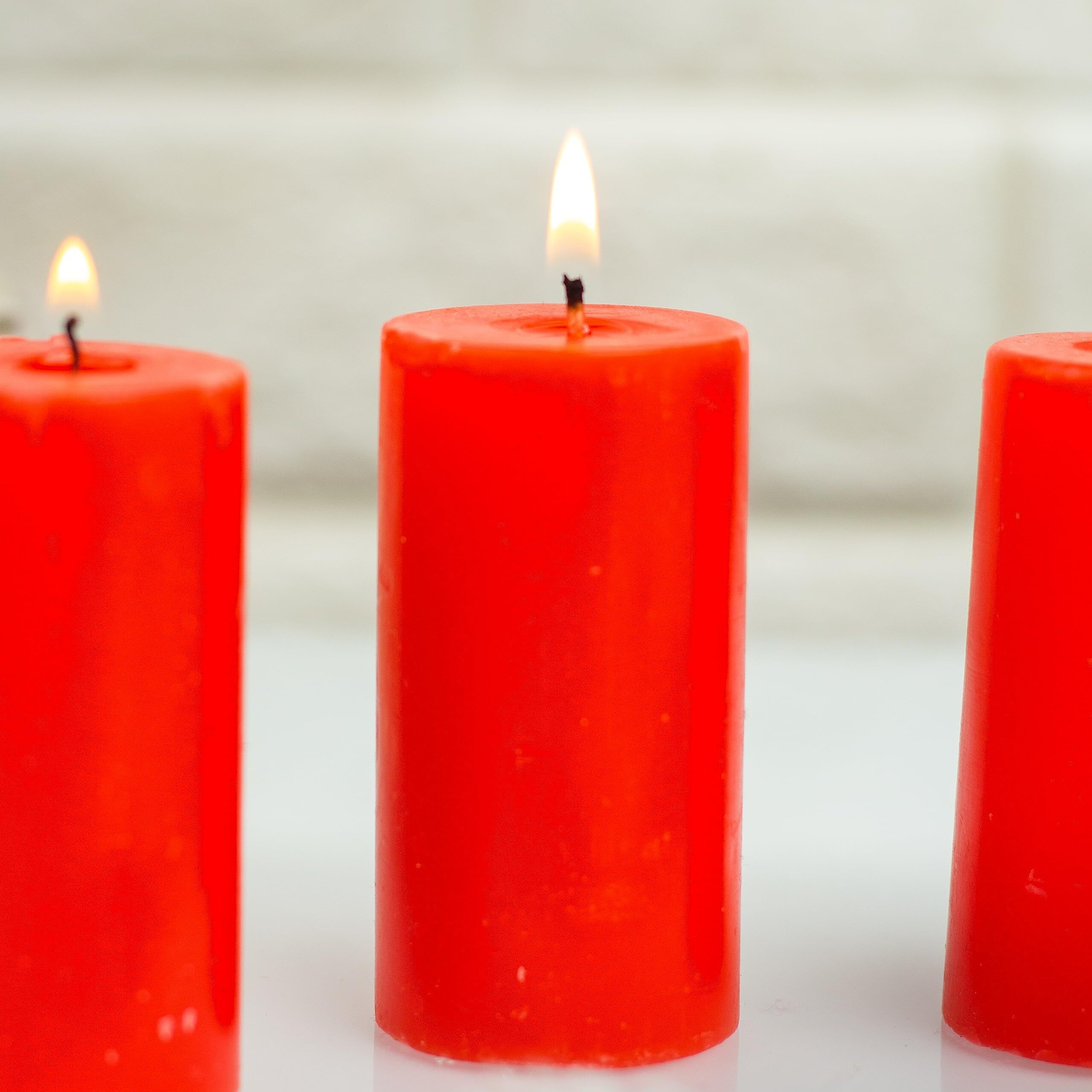 AuraDecor Set of 5 Fragrance Pillar Candle || Long Burning || Aroma Candle || Gift Set || Candle Pillar Set (Strawberry)