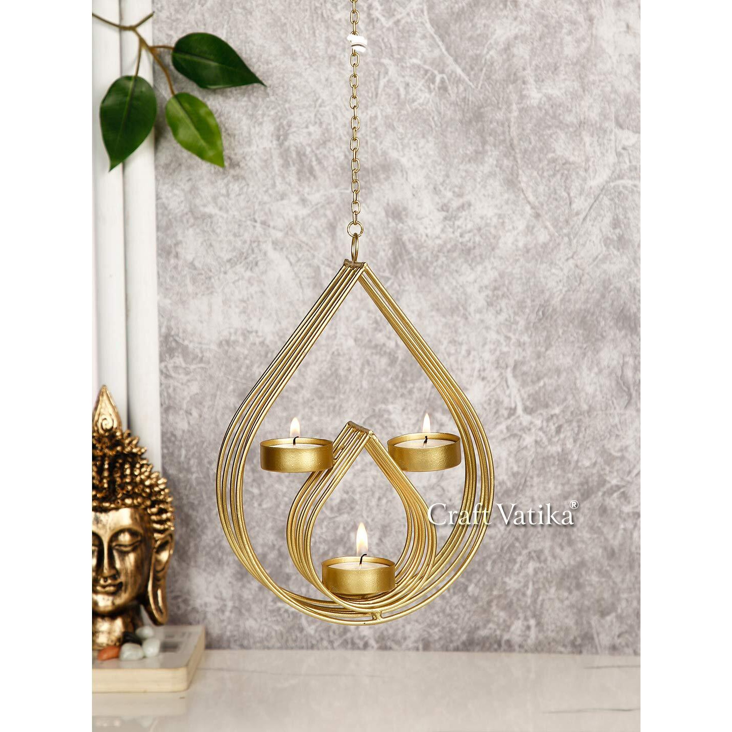 CraftVatika Tealight Candle Holders Wall Hanging for Home Decoration Metal Candle Holder Tea Light Wall Sconces for Living Room Bedroom Garden Home Decor