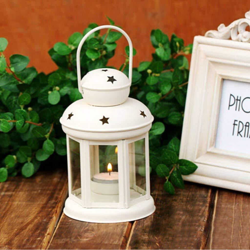 TIED RIBBONS Decorative Tealight Candle Holder Hanging Lantern (White,6 inch x 3.7 inch) - Decoration Items for Home