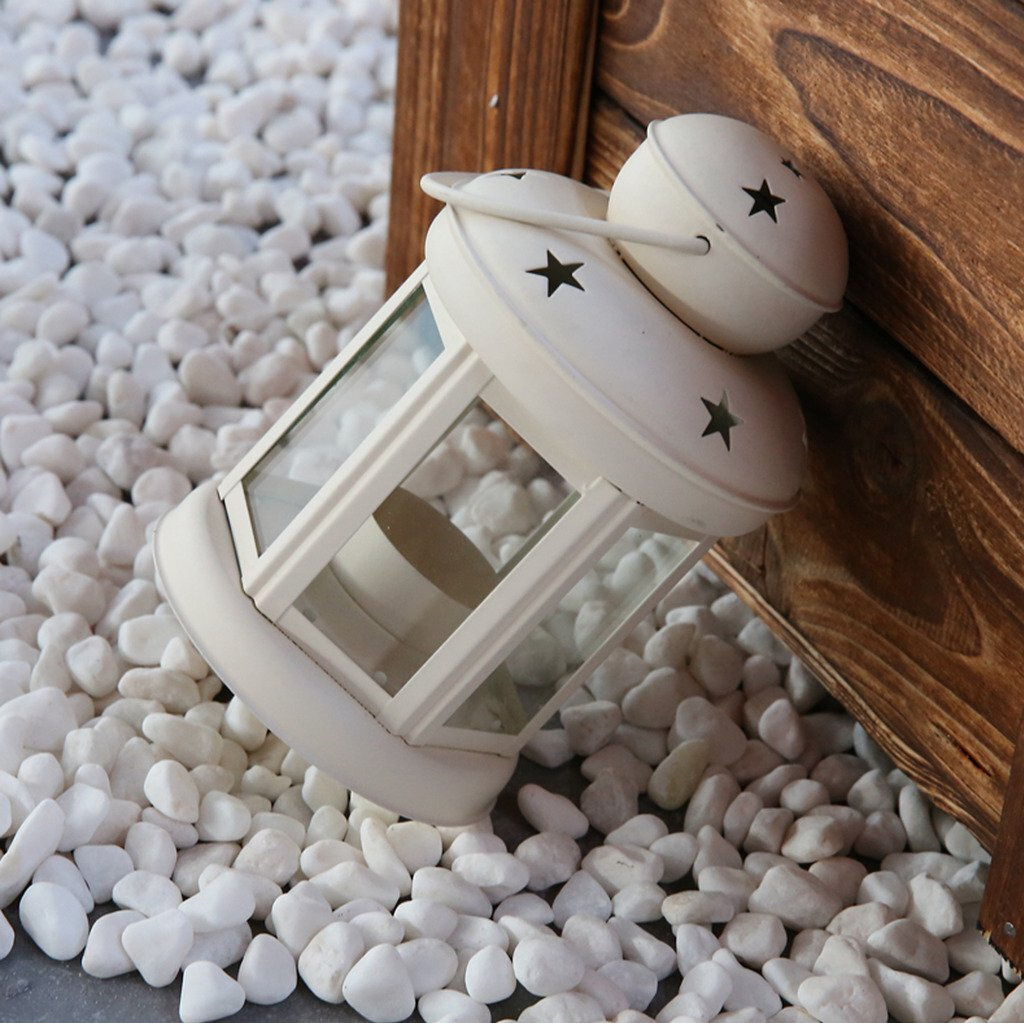 TIED RIBBONS Decorative Tealight Candle Holder Hanging Lantern (White,6 inch x 3.7 inch) - Decoration Items for Home
