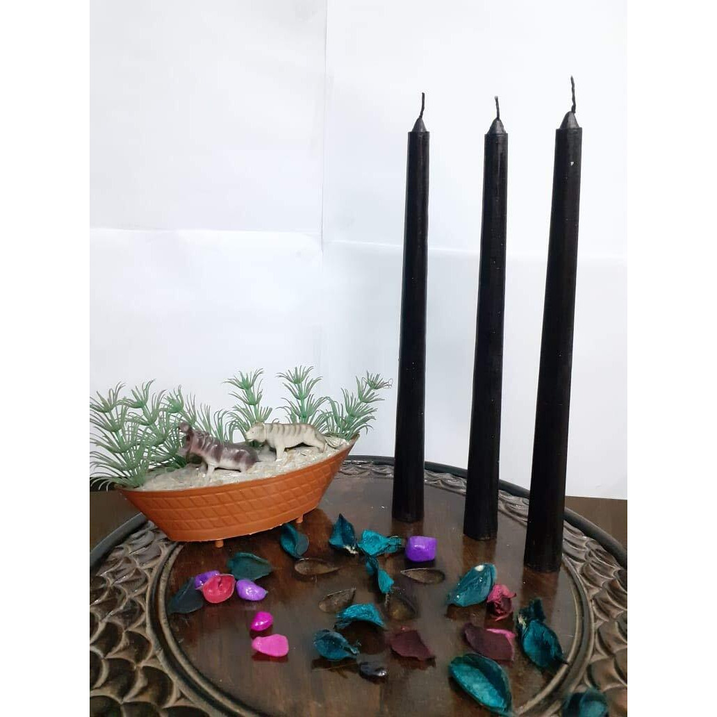 Phobis Spell Candles Black Taper Candle Household Candle 10 inch (Pack of 6)