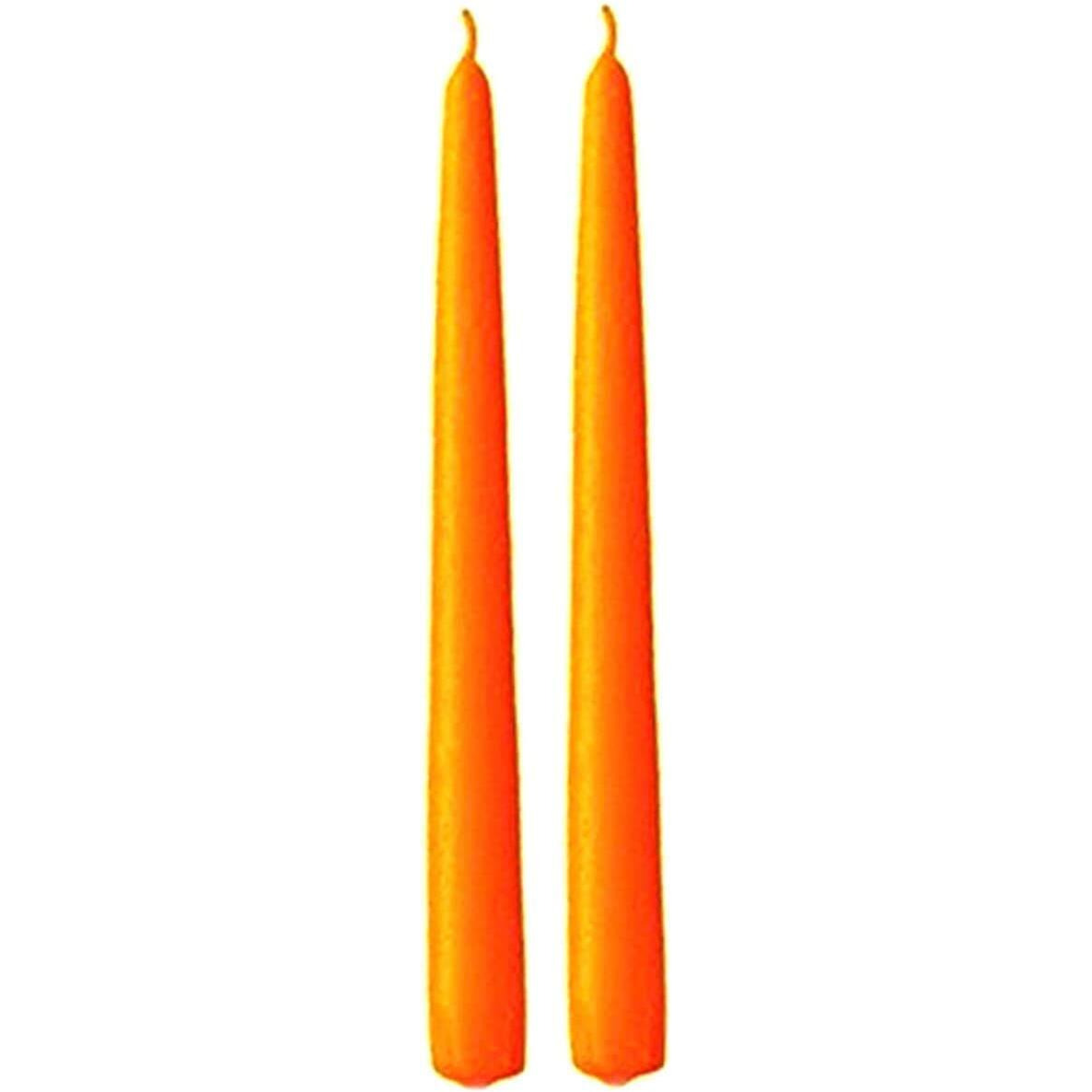 Kuber Selection Candles Pack of 10 Pcs 8 Inch 19mm Premium Orange Taper Candle, Orange Spell Candles, Orange Stick Candles, Orange Household Candles (8 Inch 19mm) (Pack of 10 Pcs) (Orange)