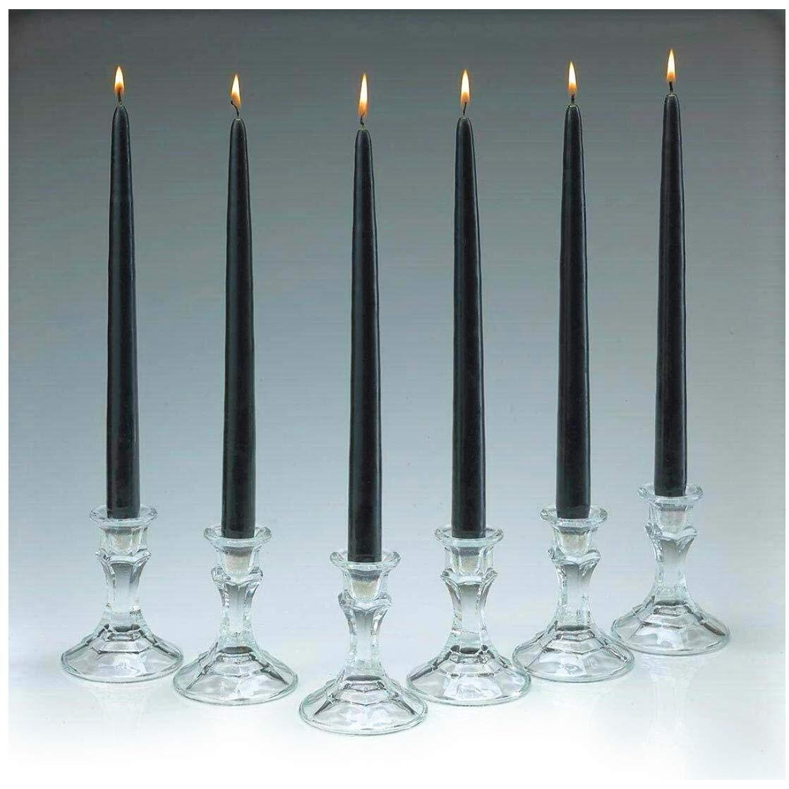 Kuber Selection Pack of 10 Pcs 8 Inch 19mm Premium Pure Black Taper Candle,Black Spell Candles, Black Stick Candles, Black Household Candle (8 Inch,19mm, Black) (Pack of 10 Pcs)