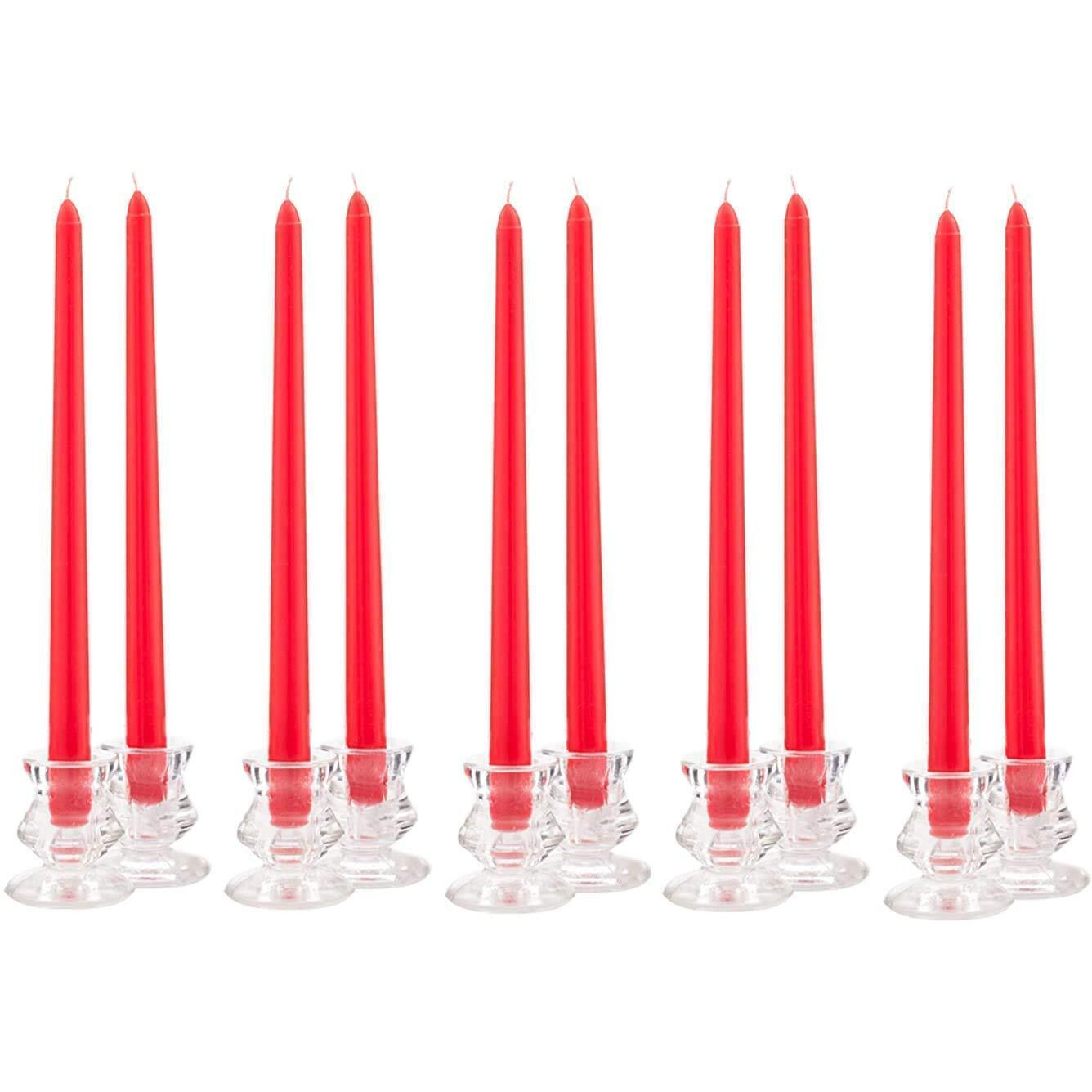 Kuber Selection Candles Pack of 10 Pcs 8 Inch 19mm Premium Red Taper Candle, Red Stick Candles, Red Spell Candles, Red Household Candle (8 Inch) (19 mm) (Pack of 10 Pcs)