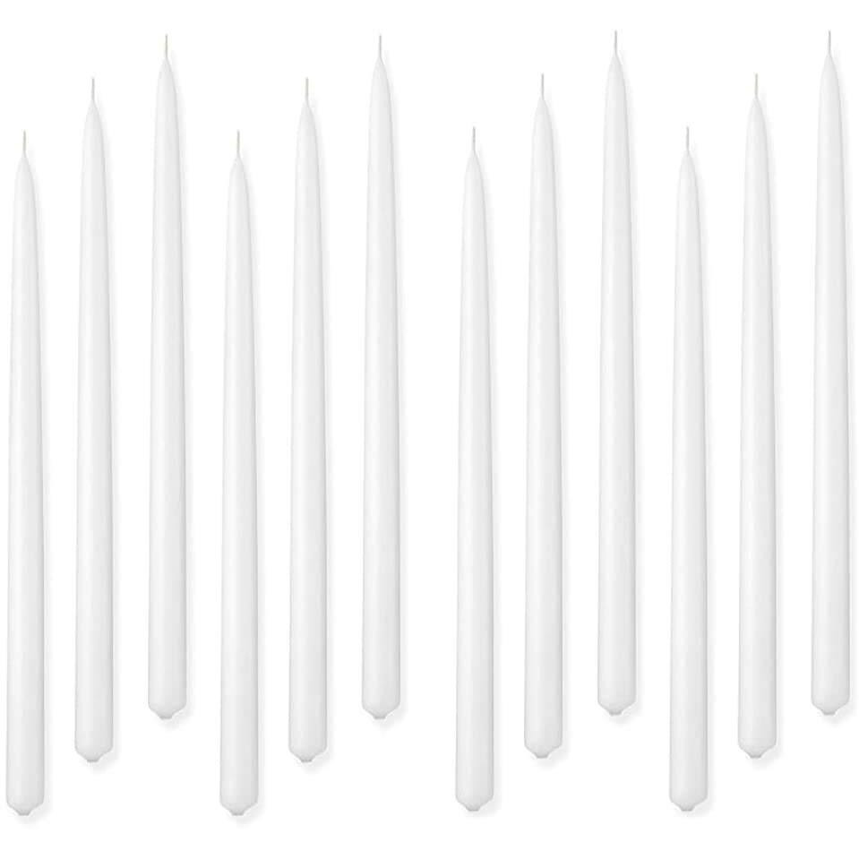 Kuber Selection Candles Pack of 10 Pcs 8 Inch 19mm Premium Pure White Taper Candle, White Stick Candles, White Spell Candles, White Long Household Candle (8 Inch) (19mm) (Pack of 10 Pcs) (White)