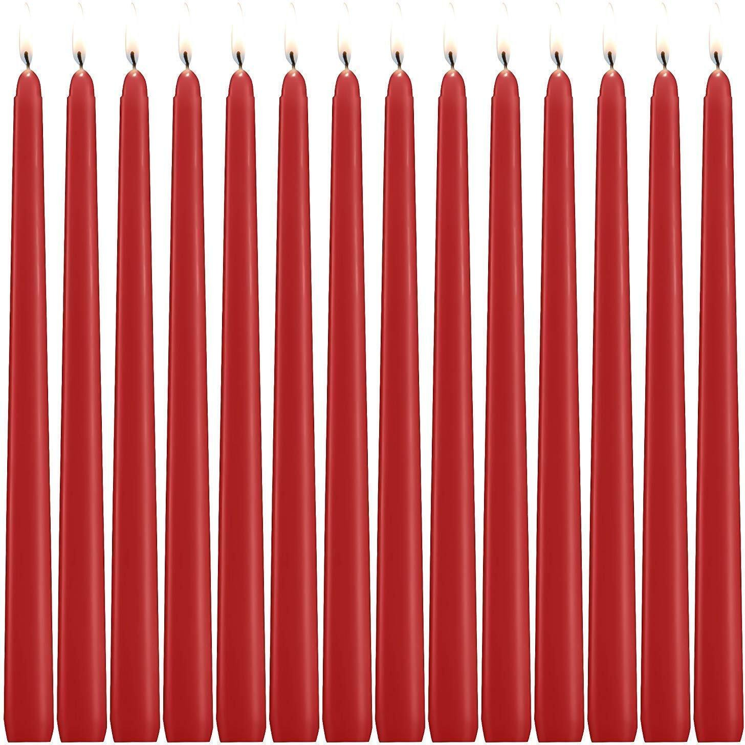 Kuber Selection Candles Pack of 10 Pcs 8 inch 19mm Premium Red Taper Candle, Red Spell Candles, Red Stick Candles, Red Long Household Candles (8 Inch) (Pack of 10 Pcs) (19mm) (Red)