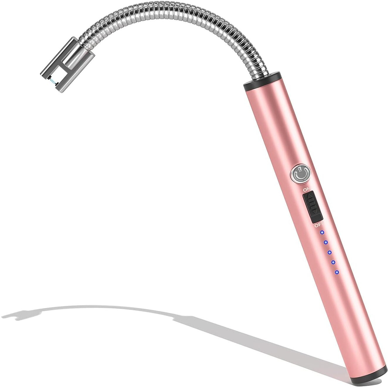 Olafur Aluminium Candle Lighter, Upgraded Electric Lighter Rechargeable Usb Lighter With Led Battery Indicator Safety Switch, Flexible Long Neck Lighters For Candles Bbqs Gas Stoves, Multicolor