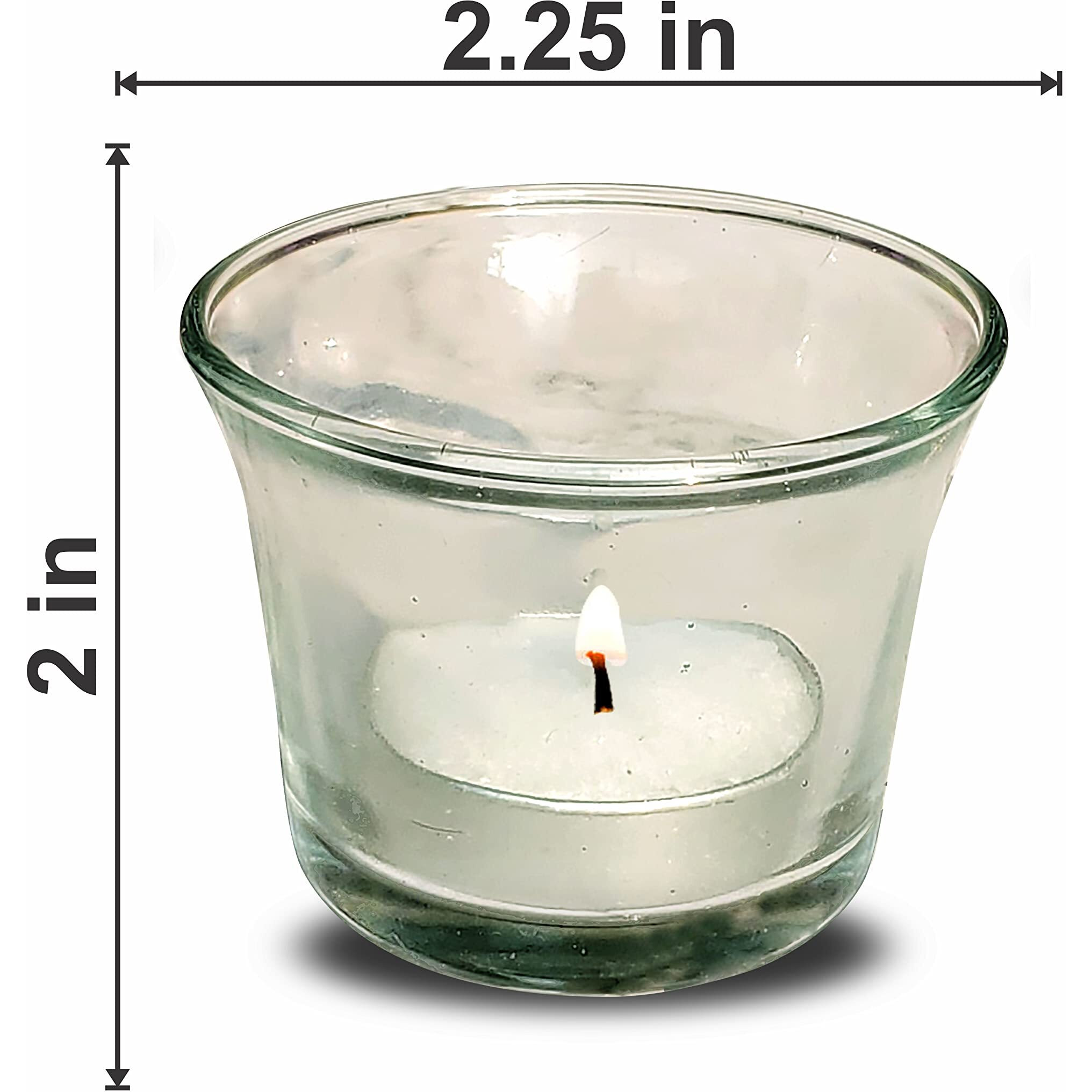 Pure Source India Glass Votive Tealight Candle Holders - Living Room Side Table Home Decoration (Glass, Pack of 6, Clear)