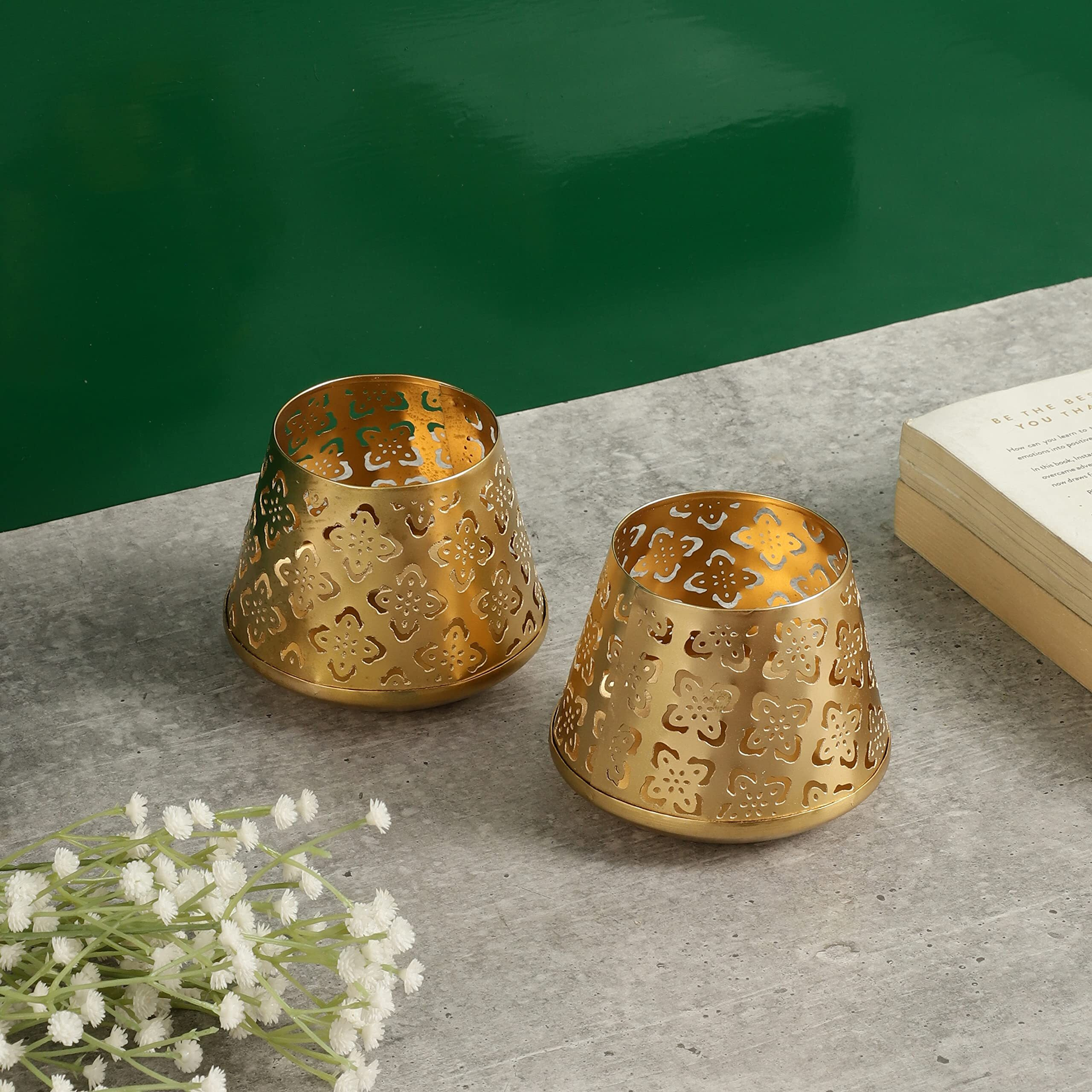 Purestory Lanterns for Home Decor | Tea Light Candle Holder Lantern | Antique Metal Lantern and Hanging Tealight Holder for Home Decor Items | Lantern for Diwali | Size 3 Inches