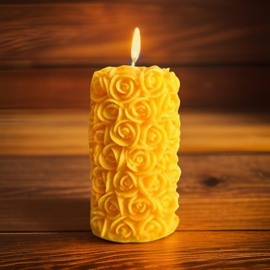 Rose Flower Shape Candle for Home Decor | Romantic Fragrance Candles | Smoke-Free Pillar Candle | Romantic Night (Pack of 2, Red & Yellow)