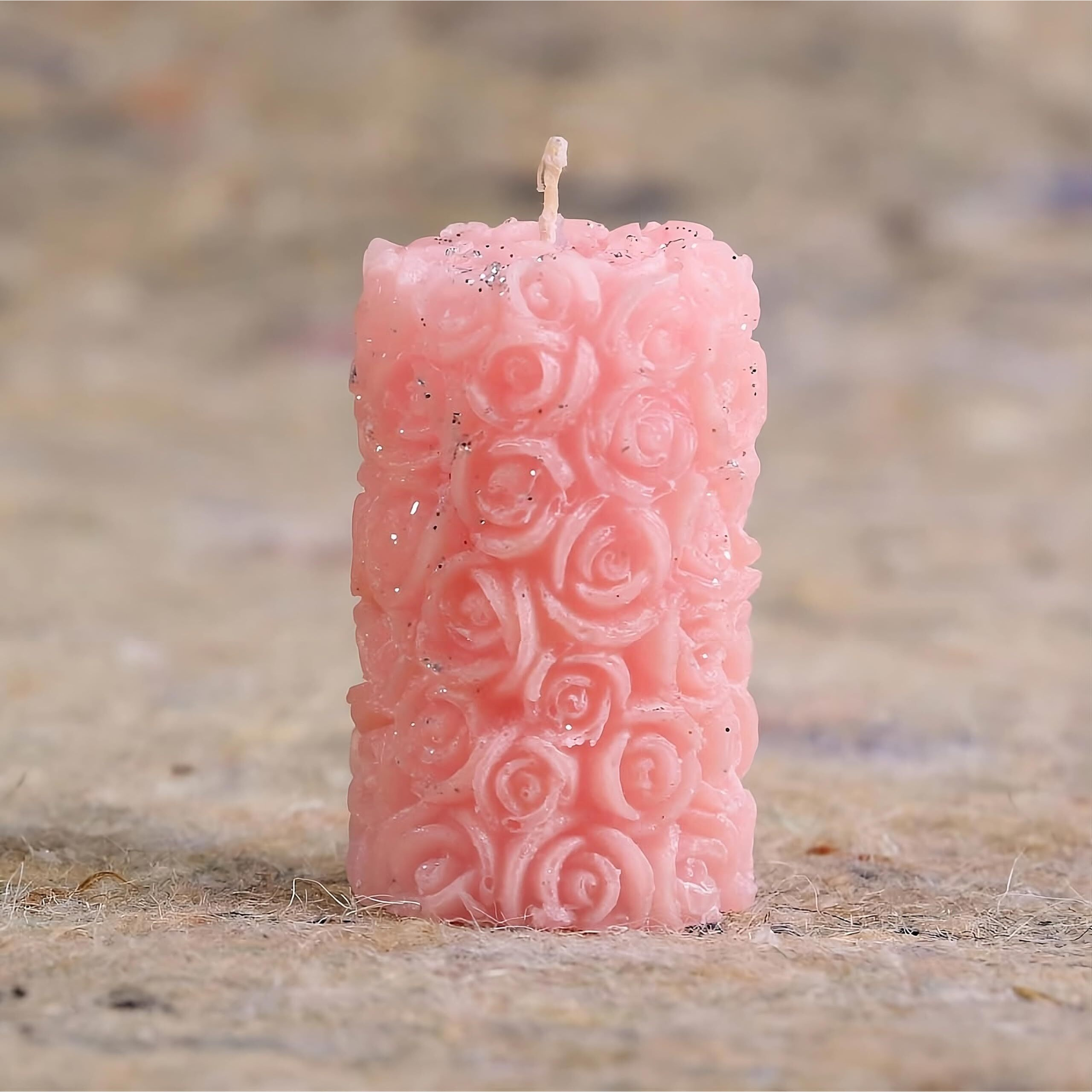 Rose Flower Shape Candle for Home Decor | Romantic Fragrance Candles | Smoke-Free Pillar Candle | Romantic Night (Pack of 1, Pink)