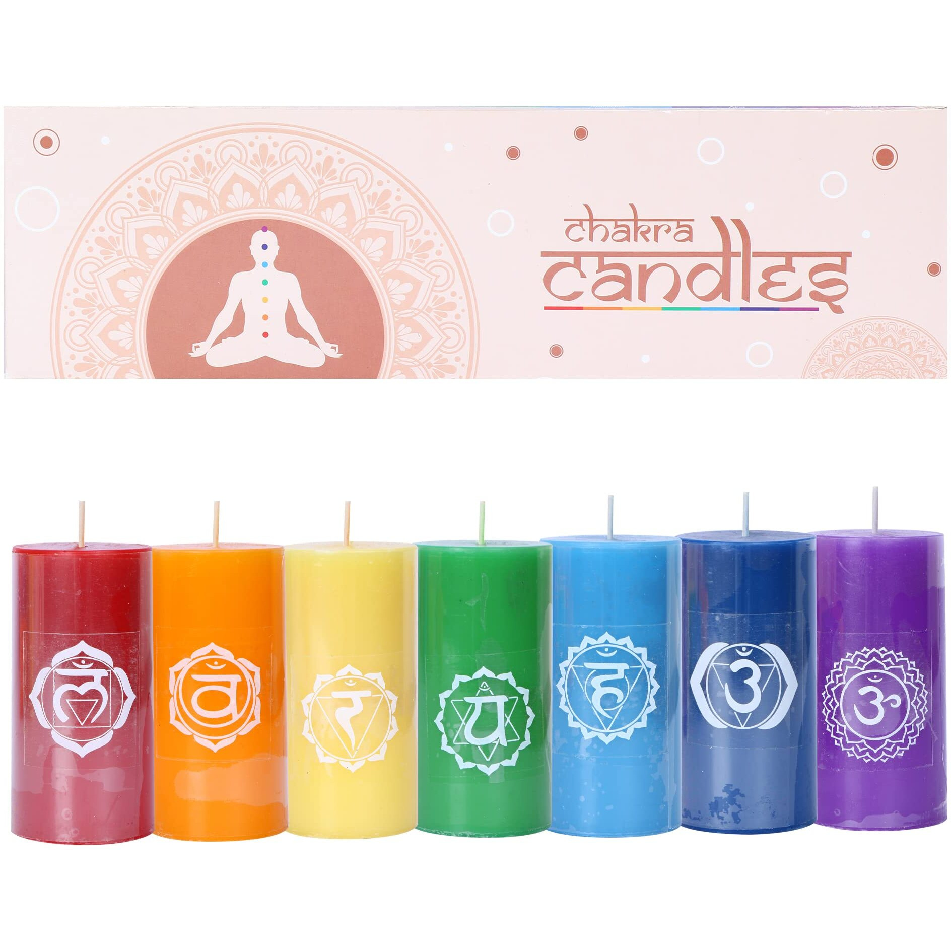 PROSPERRO LUMO Parrafin Wax Chakra Candle, Set of 7