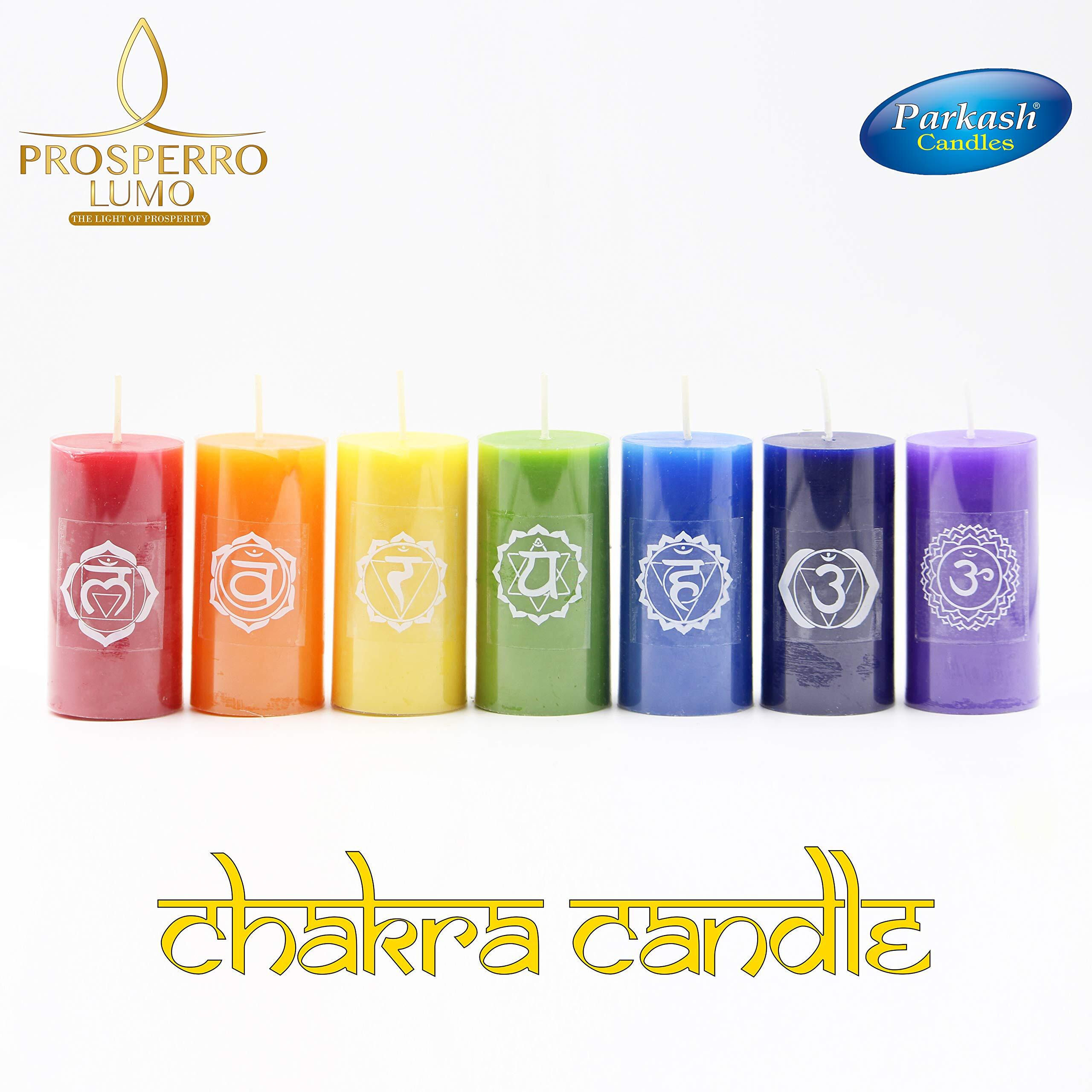 PROSPERRO LUMO Parrafin Wax Chakra Candle, Set of 7