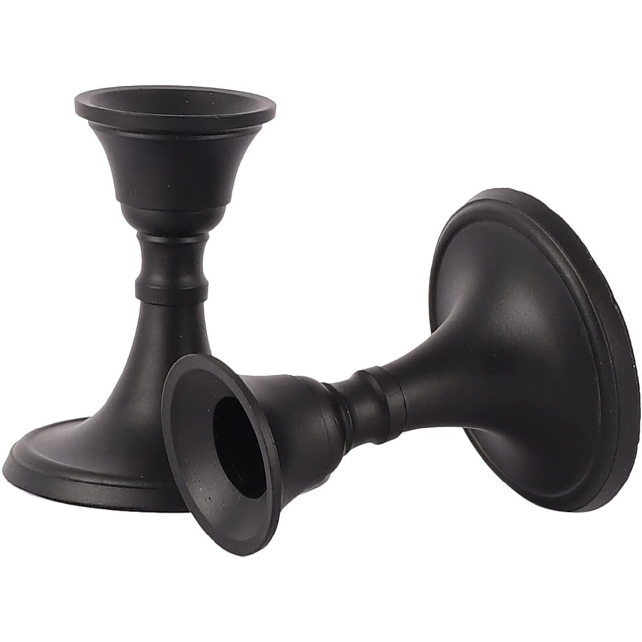 VOIDROP Set of 2 Candle Holder Black. Decorative Taper Candles for Candlesticks. Black Candle Holder Set of 2.Black