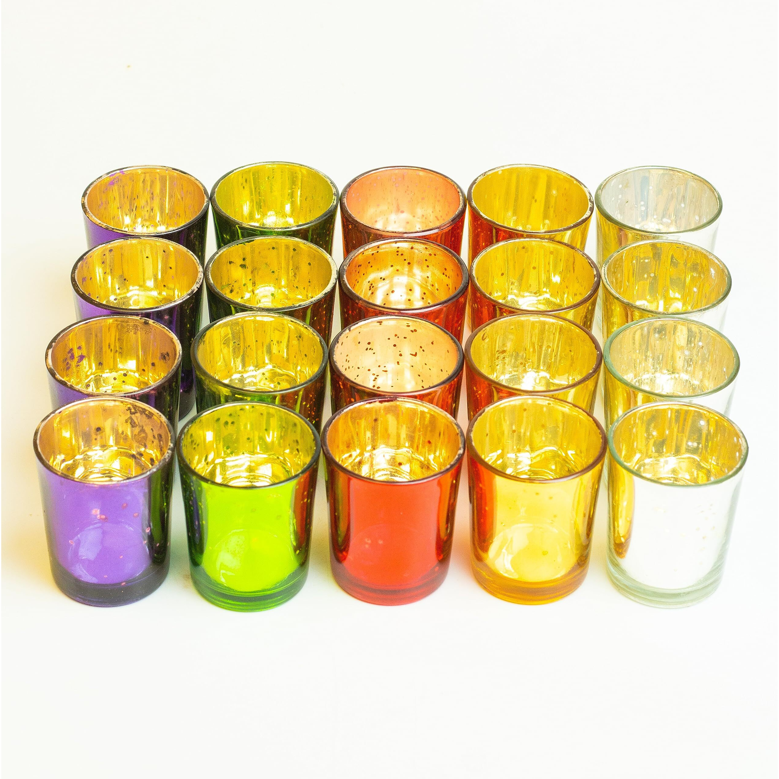 AuraDecor Mercury Votive Glass Tealight Candle Holders || Home Dcor for Living Room Office Table Centerpiece Lighting Decoration (  , )