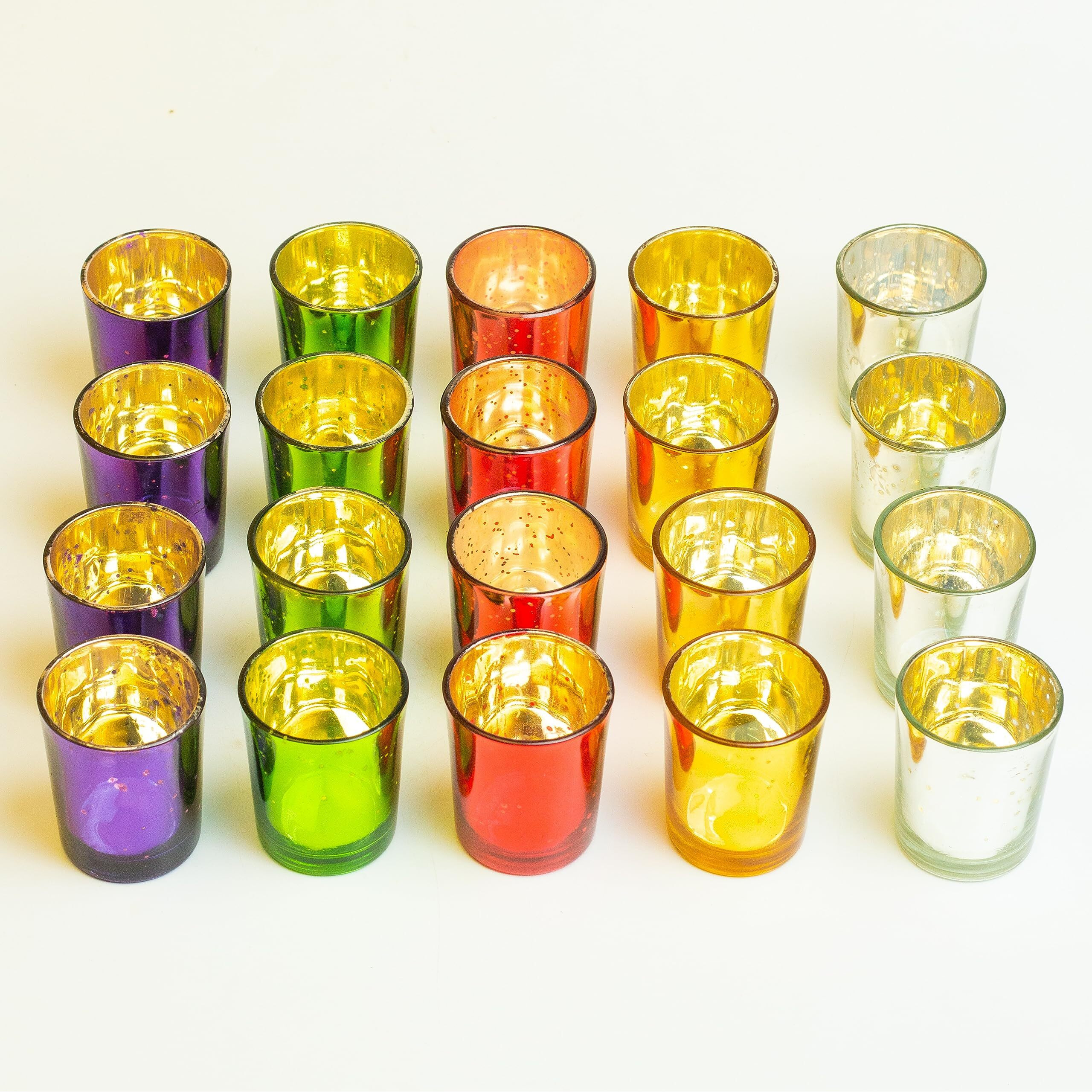 AuraDecor Mercury Votive Glass Tealight Candle Holders || Home Dcor for Living Room Office Table Centerpiece Lighting Decoration (  , )