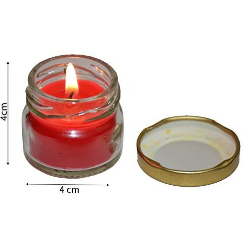 Pure Source India Scented Mini Glass Jar Candle 30 Gram Each Set of 12 pcs with Rose Fragrance
