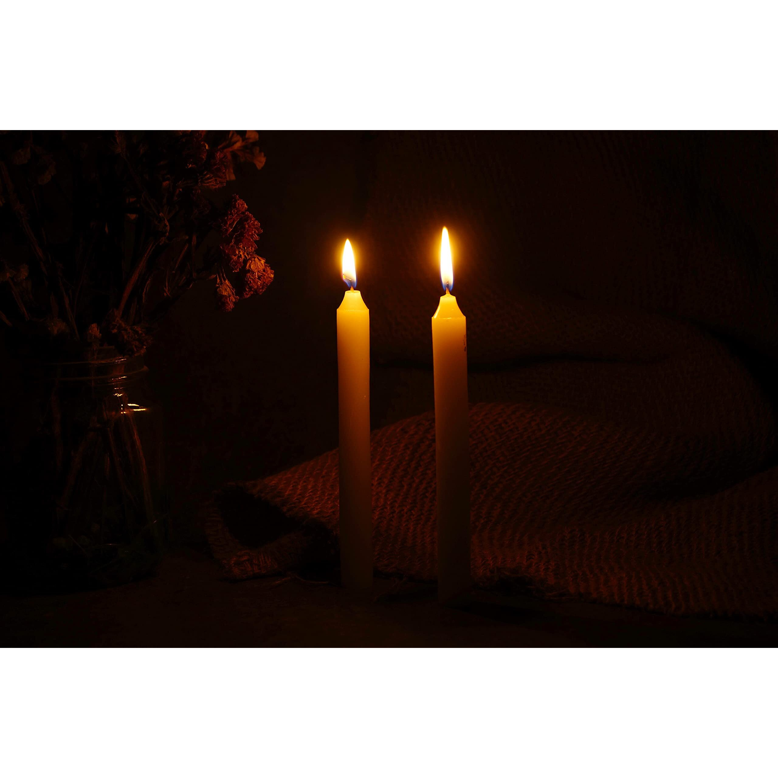 PROSPERRO LUMO Paraffin Wax Tapper Candle, Pack of 12 Candles, White, Wt  411 gm, 18 X 3.5 X 8 (Parkash 3006)