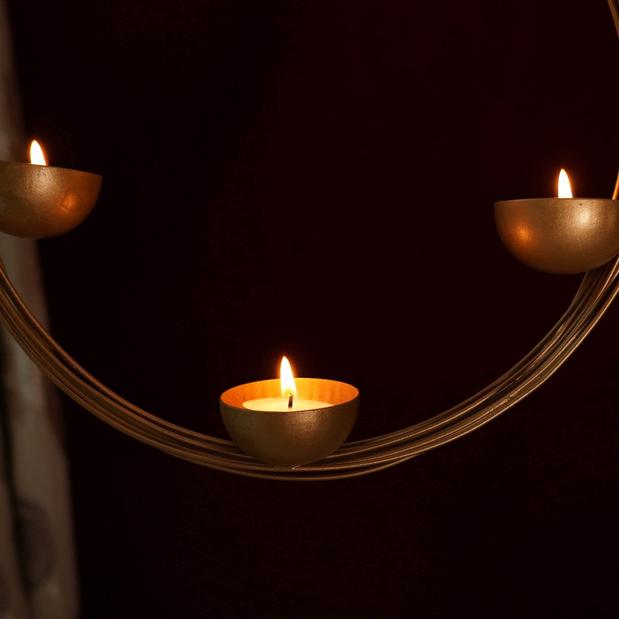 TIED RIBBONS Pack of 2 Wall Hanging Tealight Candle Holders Metal Wall Sconce - Christmas Decorations Items for Home Wall Decor Restaurant Gifts (Metal)