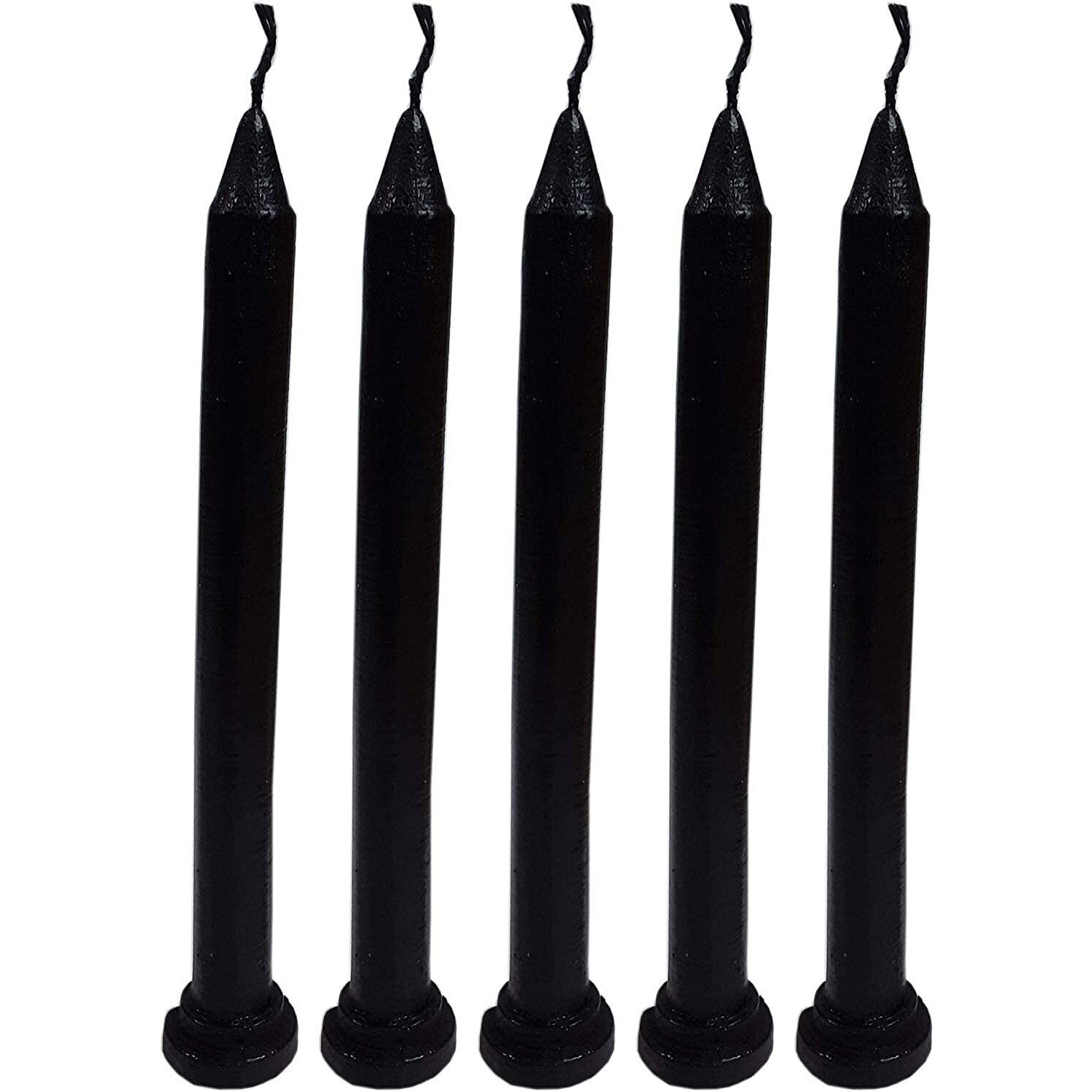 PHOBIS Spell Candle Taper Paraffin Wax Household Candle (5.5 Inch, Black) -Pack of 10