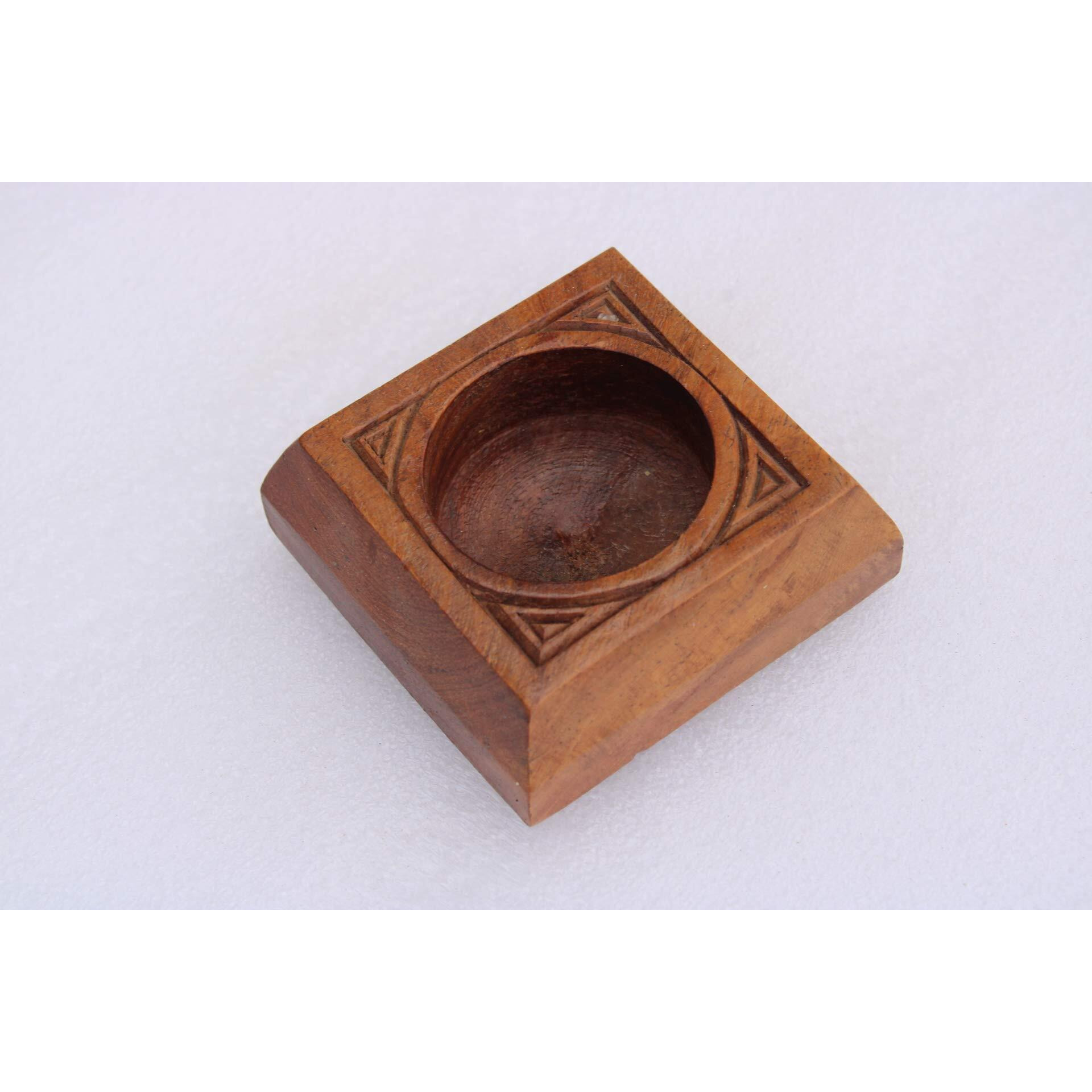 Aprodz Carved Handmade Wooden set of 2 Candle Holder Stand for Home Dcor Decorative Tealight Gifts Item