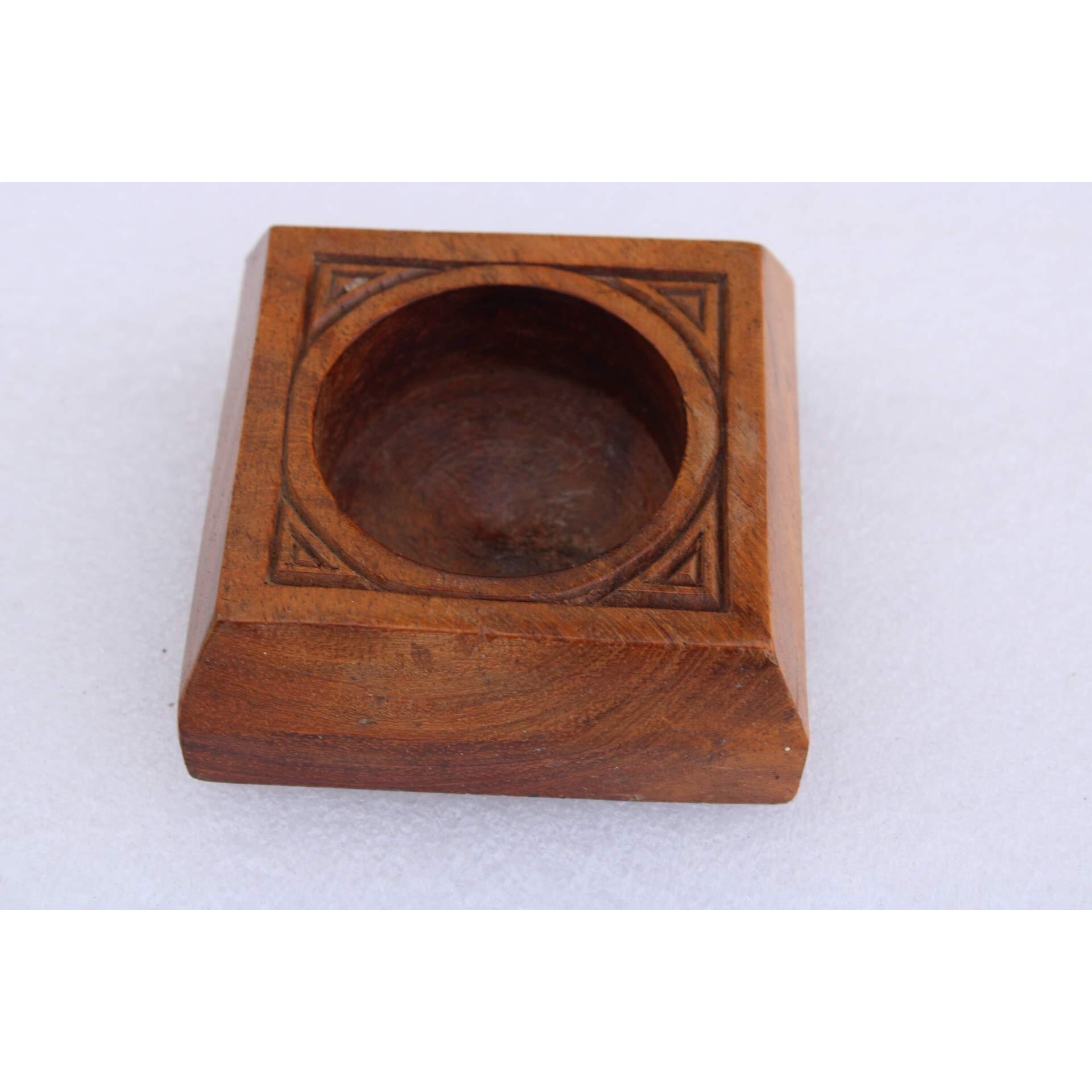 Aprodz Carved Handmade Wooden set of 2 Candle Holder Stand for Home Dcor Decorative Tealight Gifts Item