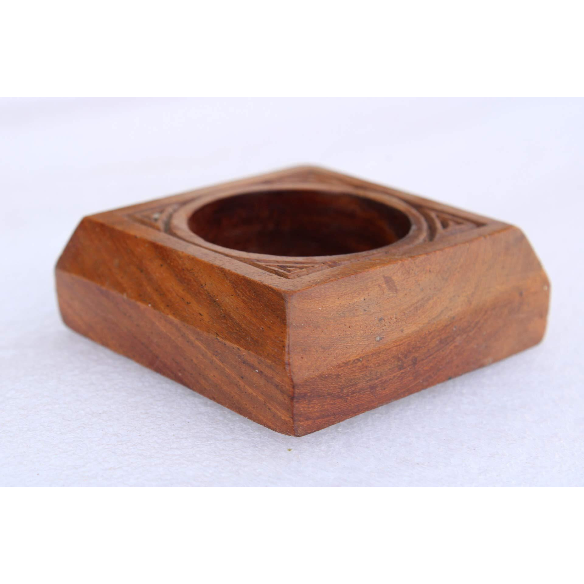 Aprodz Carved Handmade Wooden set of 2 Candle Holder Stand for Home Dcor Decorative Tealight Gifts Item
