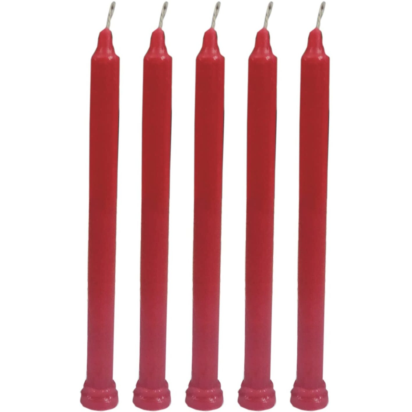 PHOBIS Spell Taper Paraffin Wax Household Candle (Red, 7 Inch) -Pack of 10
