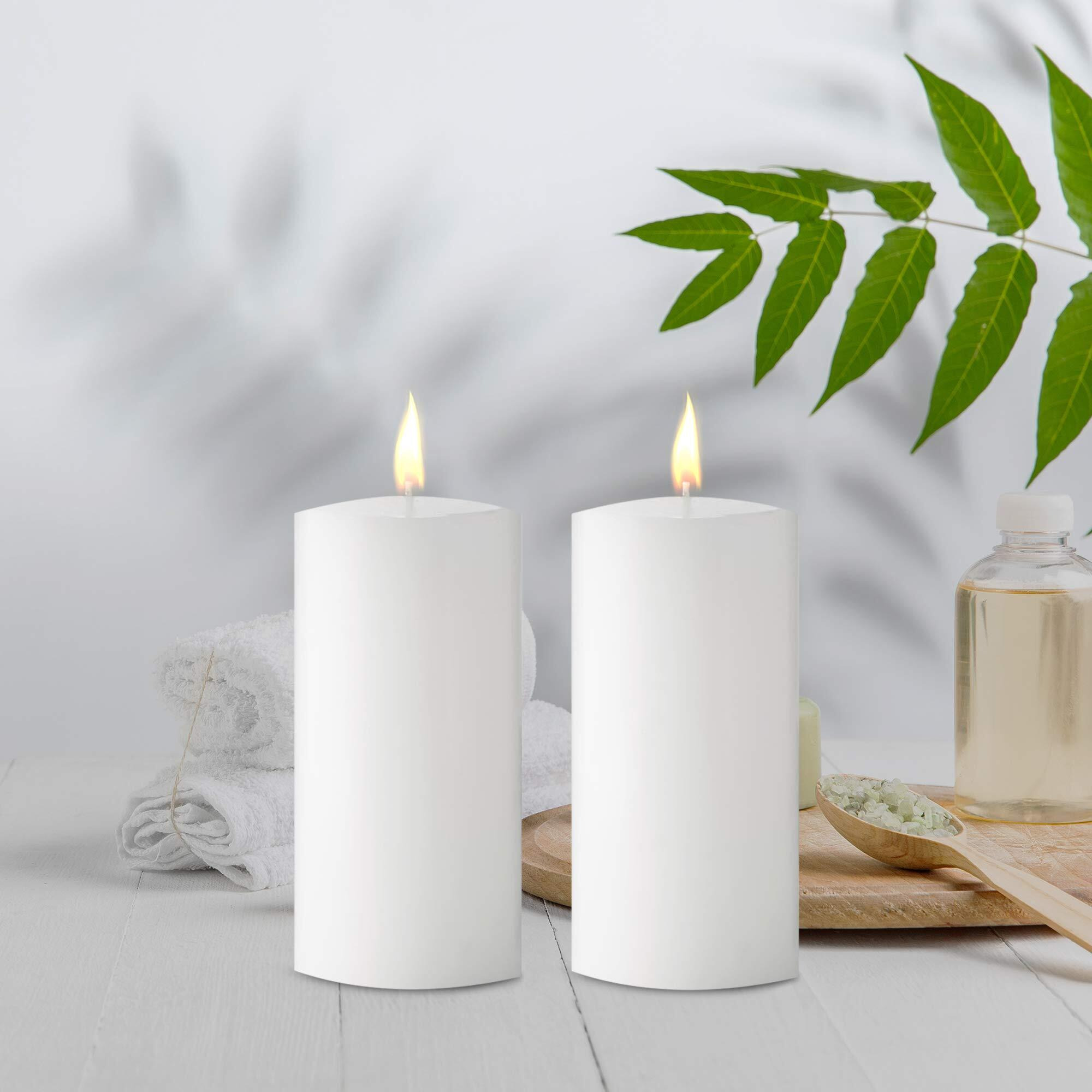 Auradecor Paraffin Wax Pillar Candle (Set of 2, 3 X 6 Inch, White)
