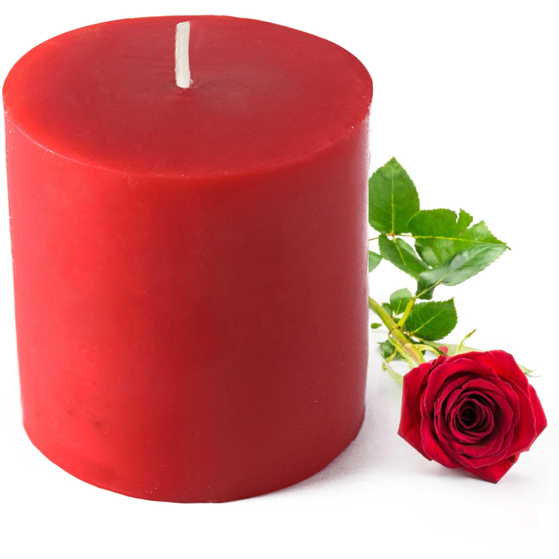 Pure Source India Scented Pillar Candle, Hand Crafted (Rose Red)