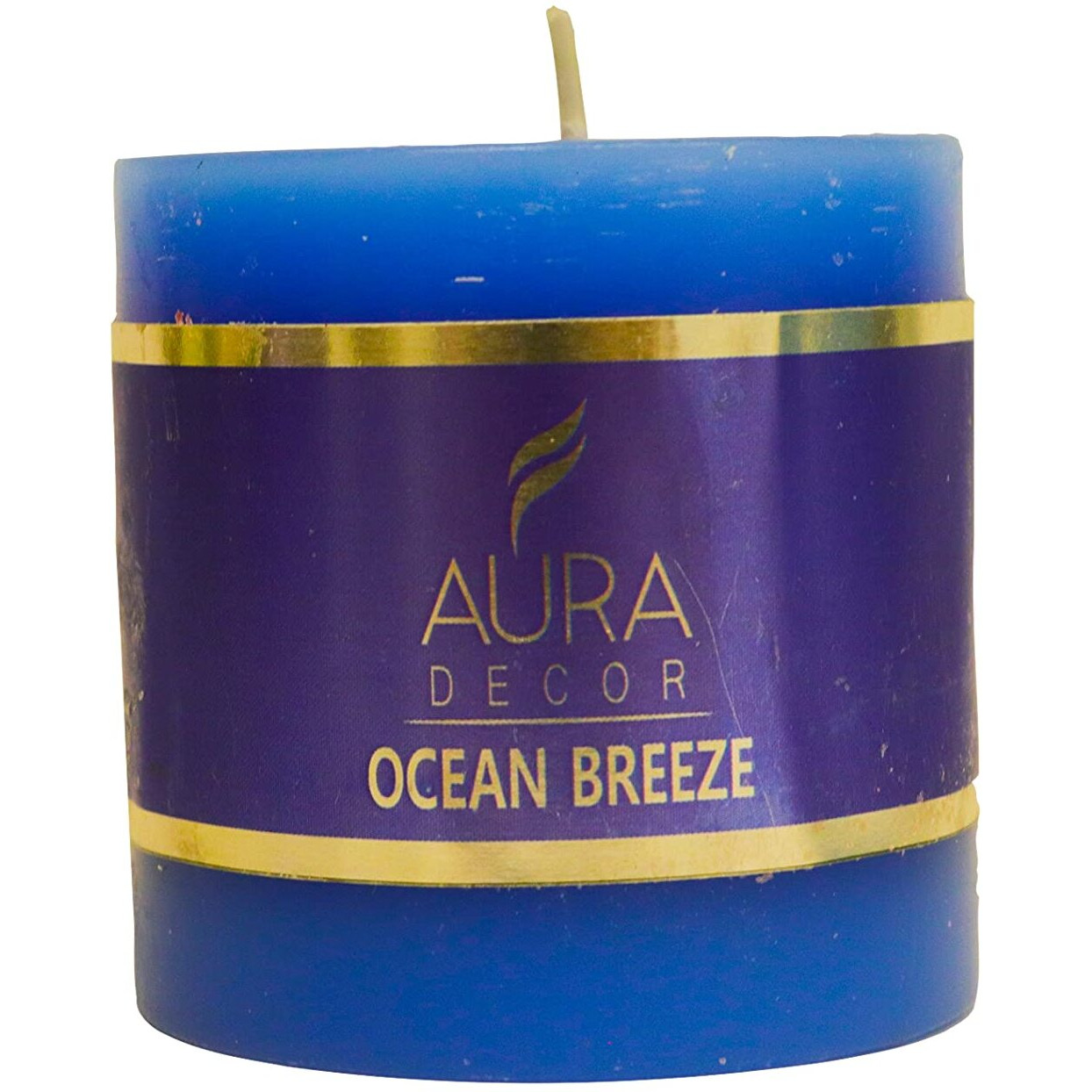 AuraDecor 2.5inch * 2.5 inch Fragrance Pillar Candle (Pack of 2) || Spa Candle || Home Dcor Candle || Romantic Candle || Candles for Aromatherapy || Burning Time 30 Hours (Ocean Breeze)