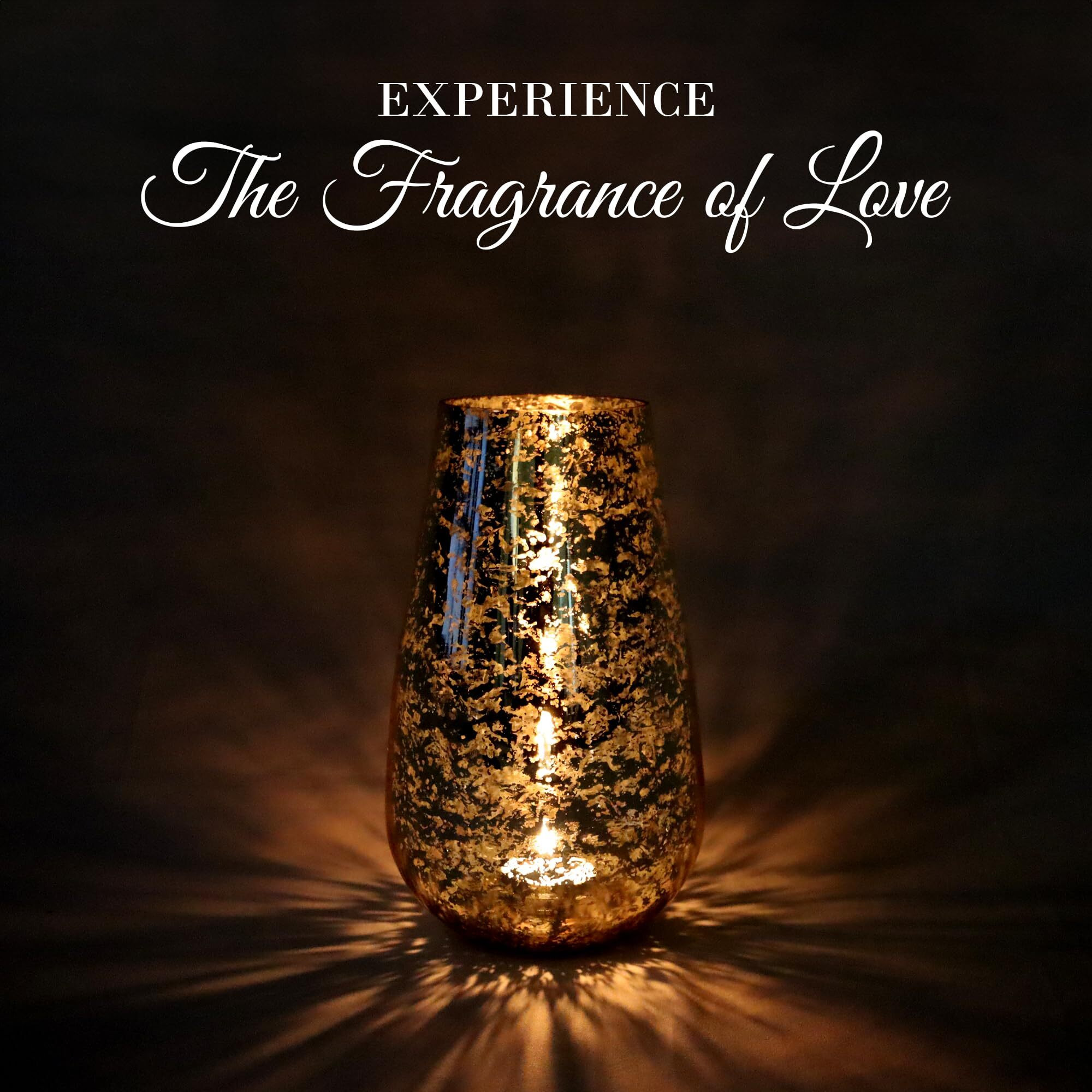 HOSLEY Gold Mercury Glass Tealight Candle Holder/Vase|Tealight Holder Perfect for Home Decor, Christmas Candle Holder, Christmas Candle Stand|Pack of 1, 8.5 Inch Long