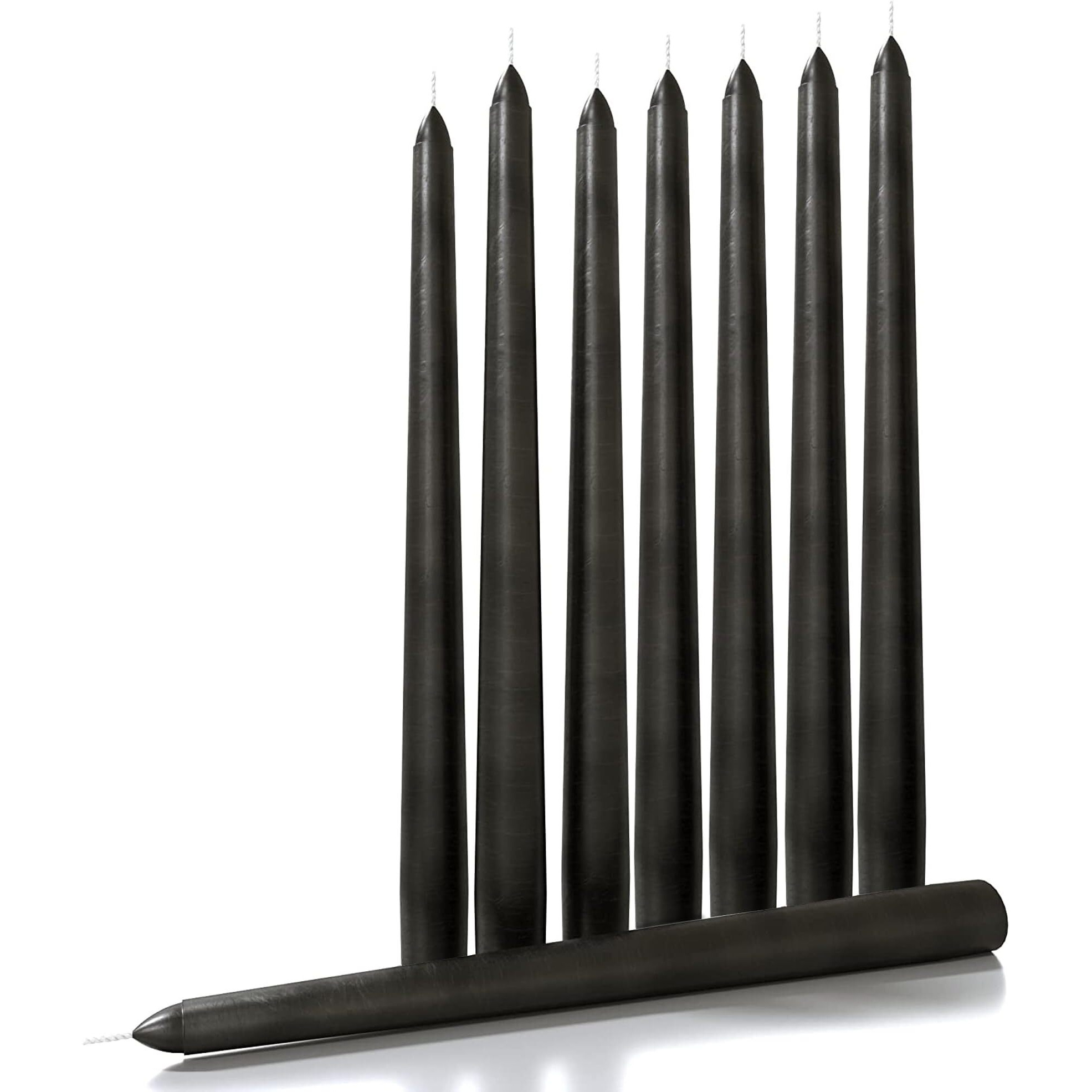 atorakushon Set of 8 Scented Taper Candles Tall Thicker Candle Long Burning time Dripless Candle Sticks for Home Dcor Wedding Parties (Black)