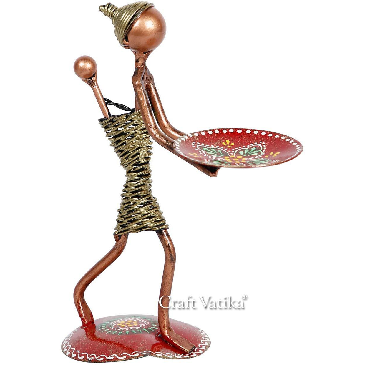 CraftVatika Metal Lady Tealight Candle Holder for Home Decoration Tea Light Candle Holders Stand for Home Living Room Office Decor