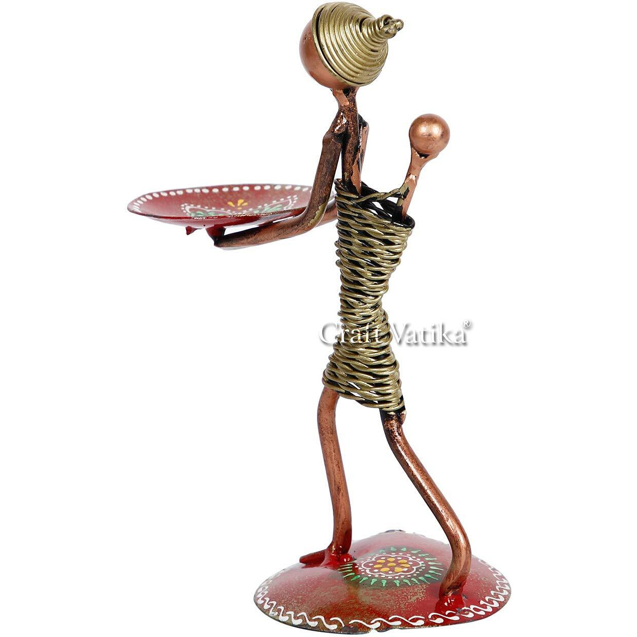 CraftVatika Metal Lady Tealight Candle Holder for Home Decoration Tea Light Candle Holders Stand for Home Living Room Office Decor
