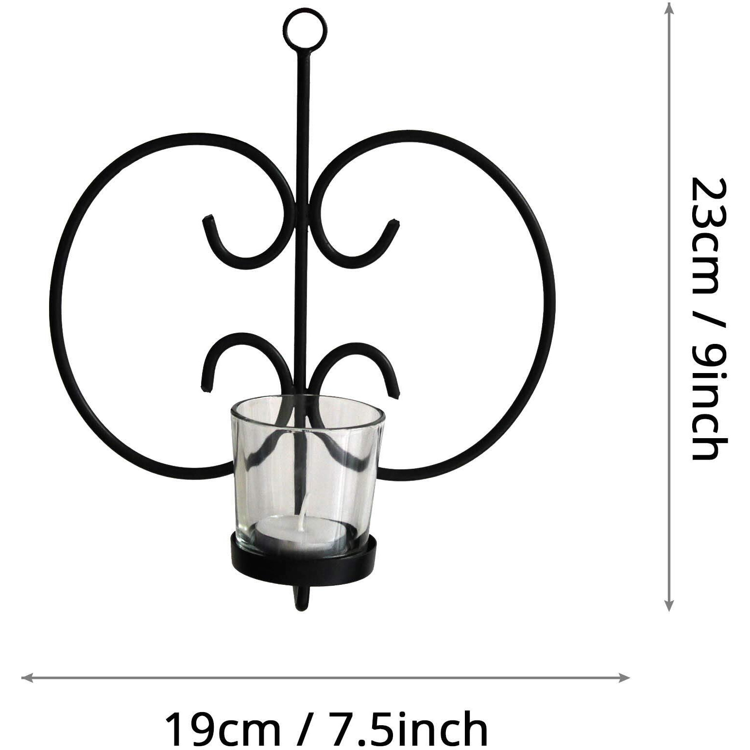 TIED RIBBONS Pack of 3 Wall Hanging Tealight Candle Holders with Glass Candle Holders Metal Wall Sconce - Decorations Items for Home Wall Decor Restaurant Office Gifts