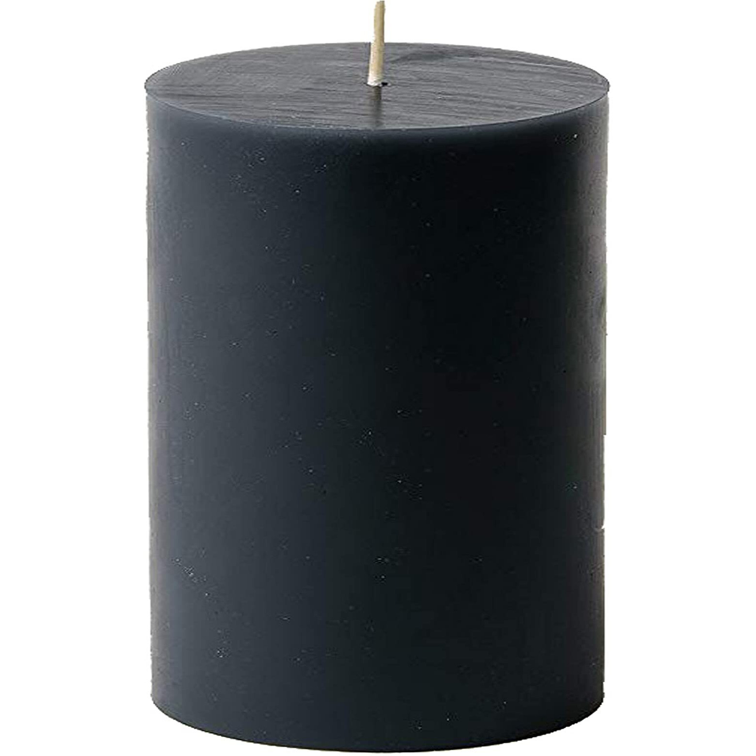Luces Paraffin Wax Smokeless Scented 2.5X3 Black Tall Pillar Candle for Decoretion Pack of 2