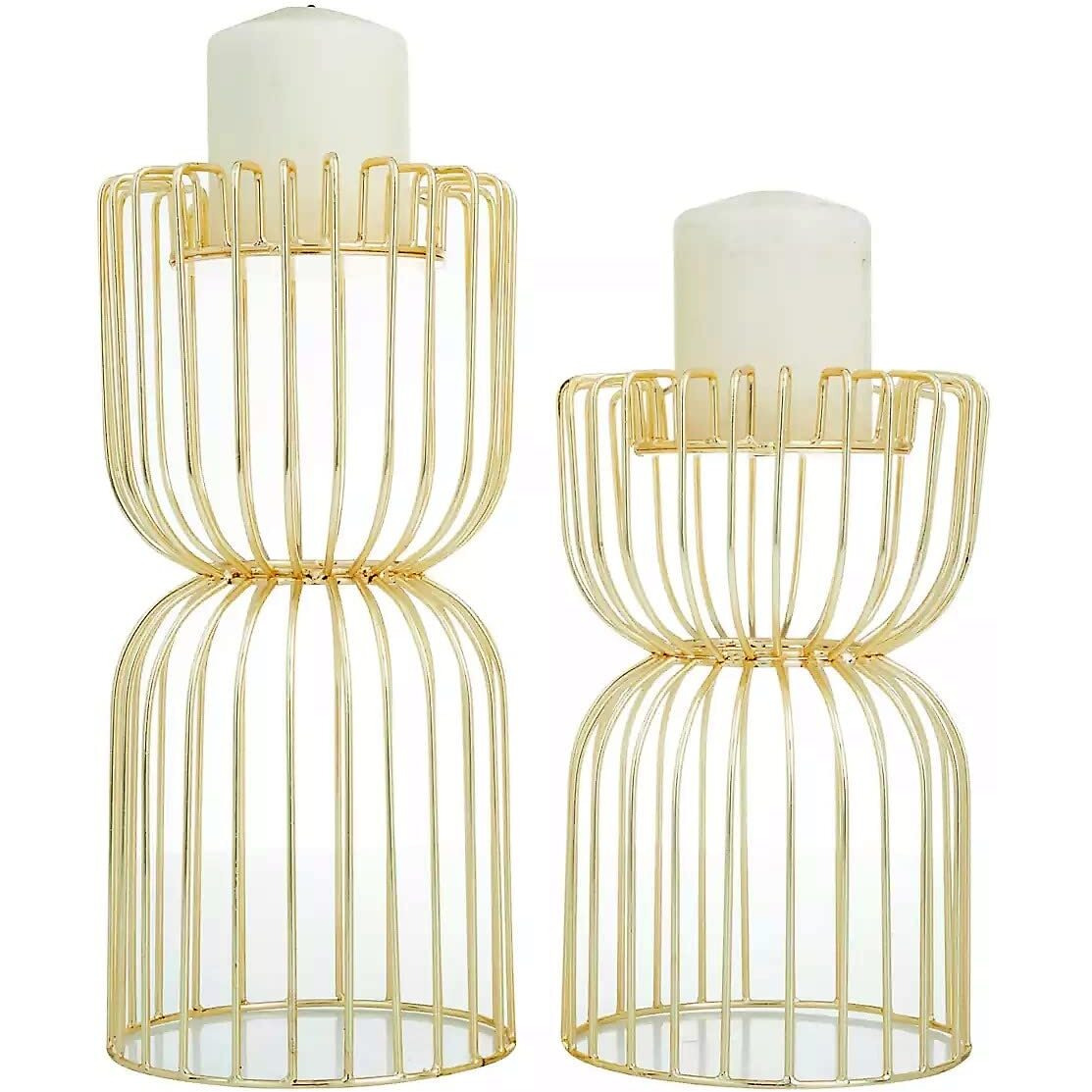 Kraftyhome Tealight candle holder | Glam pillar candle holder | Votive holder | Candle holder - Set of 2 GL