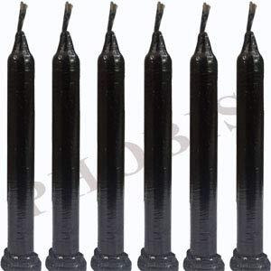 Phobis Spell Candles Black Taper Candle, Household Candle (Pack of 12) (4.5 INCH)
