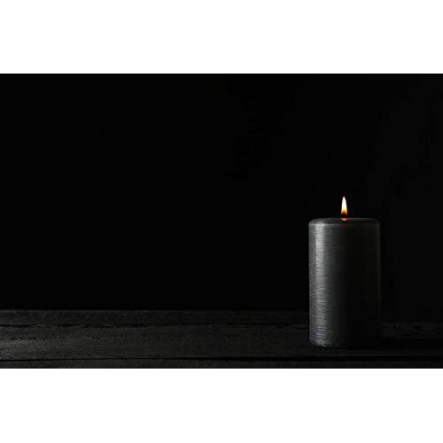 Luces Paraffin Wax Smokeless Scented Black Round Pillar Candle for Decoretion Pack of 6