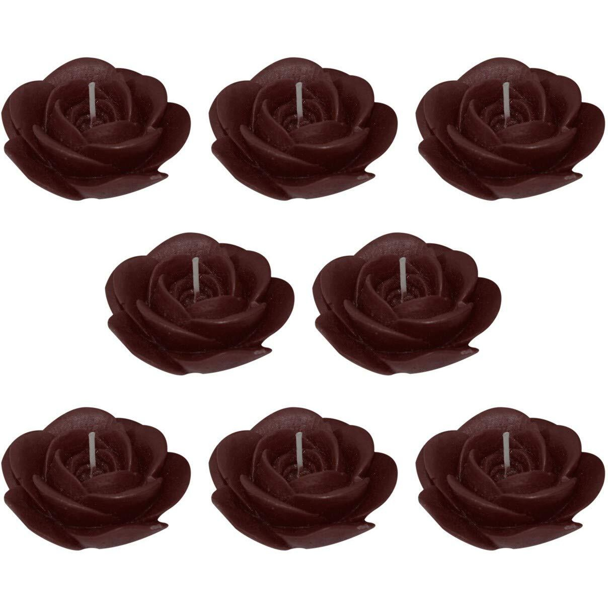 Shraddha Creation Paraffin wax Floating Candle, Pack of 8, Chocolate