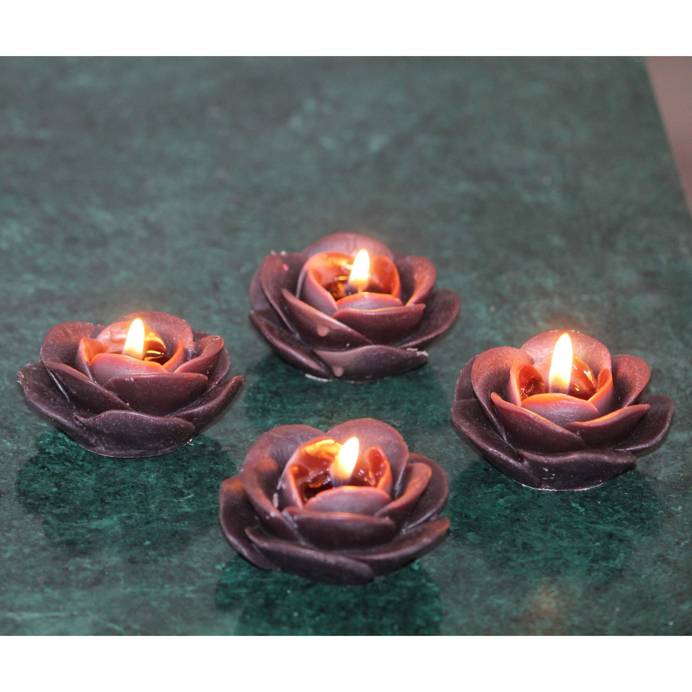 Shraddha Creation Paraffin wax Floating Candle, Pack of 8, Chocolate