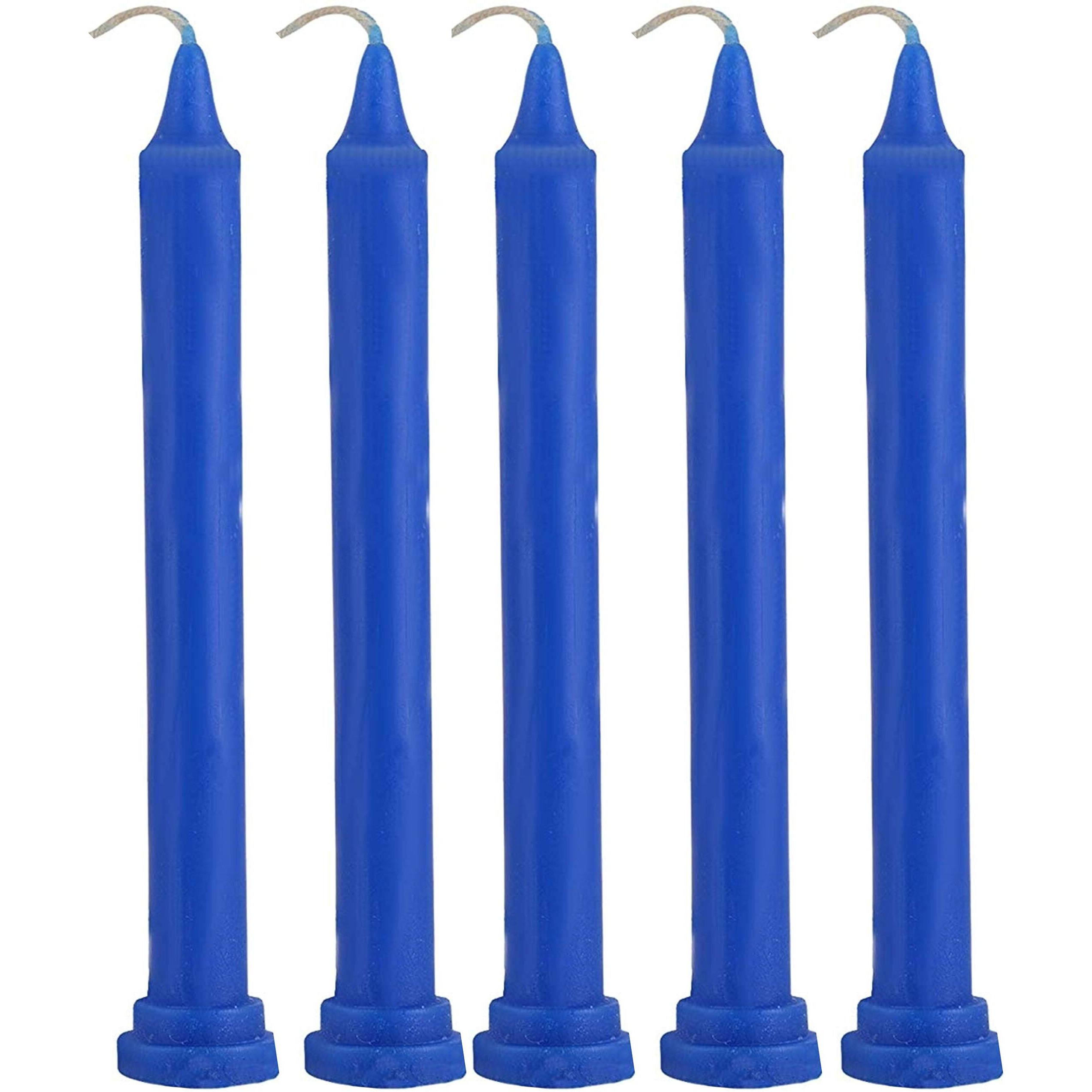 PHOBIS Spell Taper Paraffin Wax Household Candle (Pack of 10, Blue , 5.5 inch)