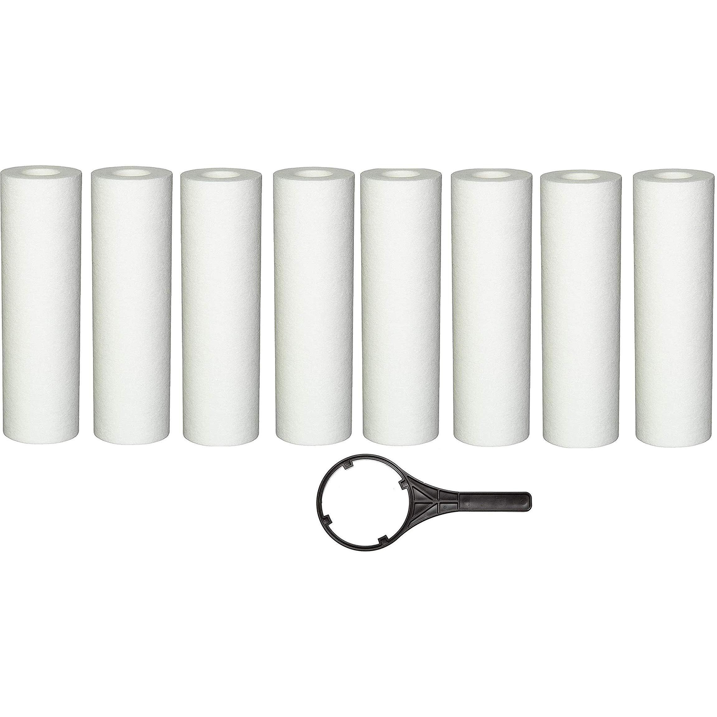 GIZMO PRO PP Spun Filter / Candle / Sediment Cartridge for All Type RO UV UF Clean Water Purifiers ( 10 Inch Spanner ) - 8 Pieces