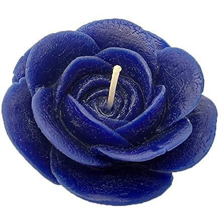 Shraddha Creation Floating Rose Decorative Smokeless Candle, Blue Color with Floral Sigma Fragrance (Set of 4)